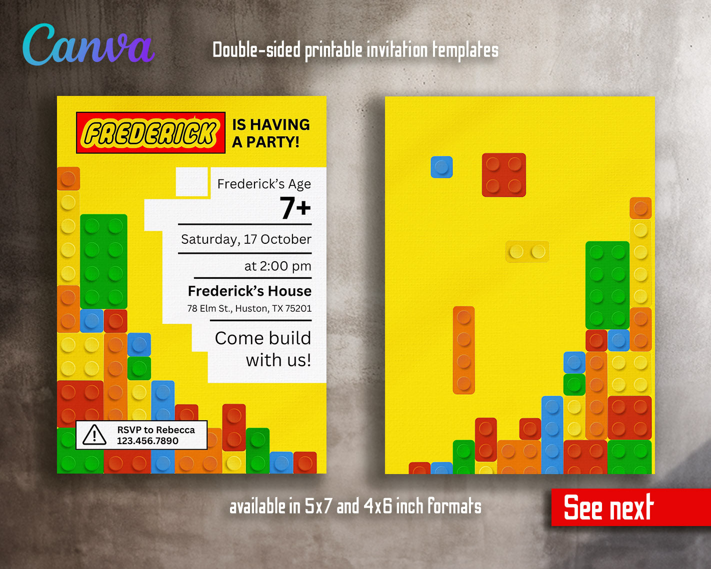 Lego customizable invitation template | Share or Print | | HF886