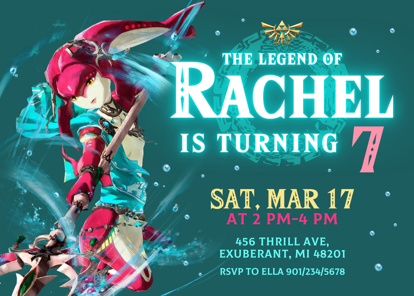 Legend of Zelda customizable invitation template | Share or Print | | TY356