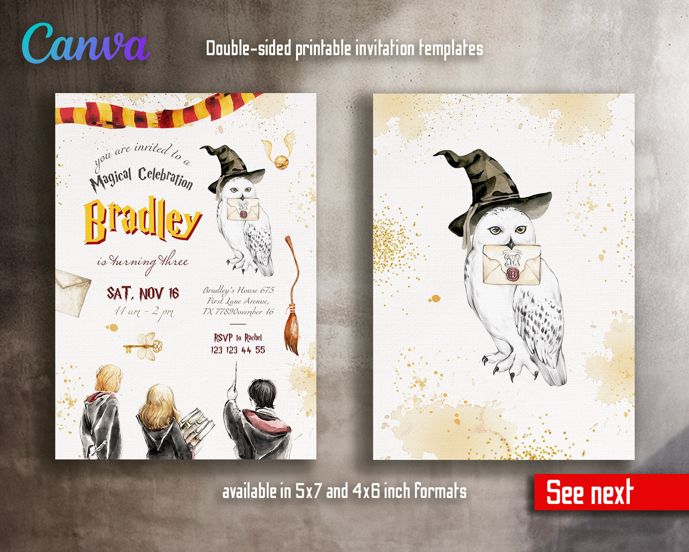 Harry Potter customizable invitation template | Share or Print | | CG956