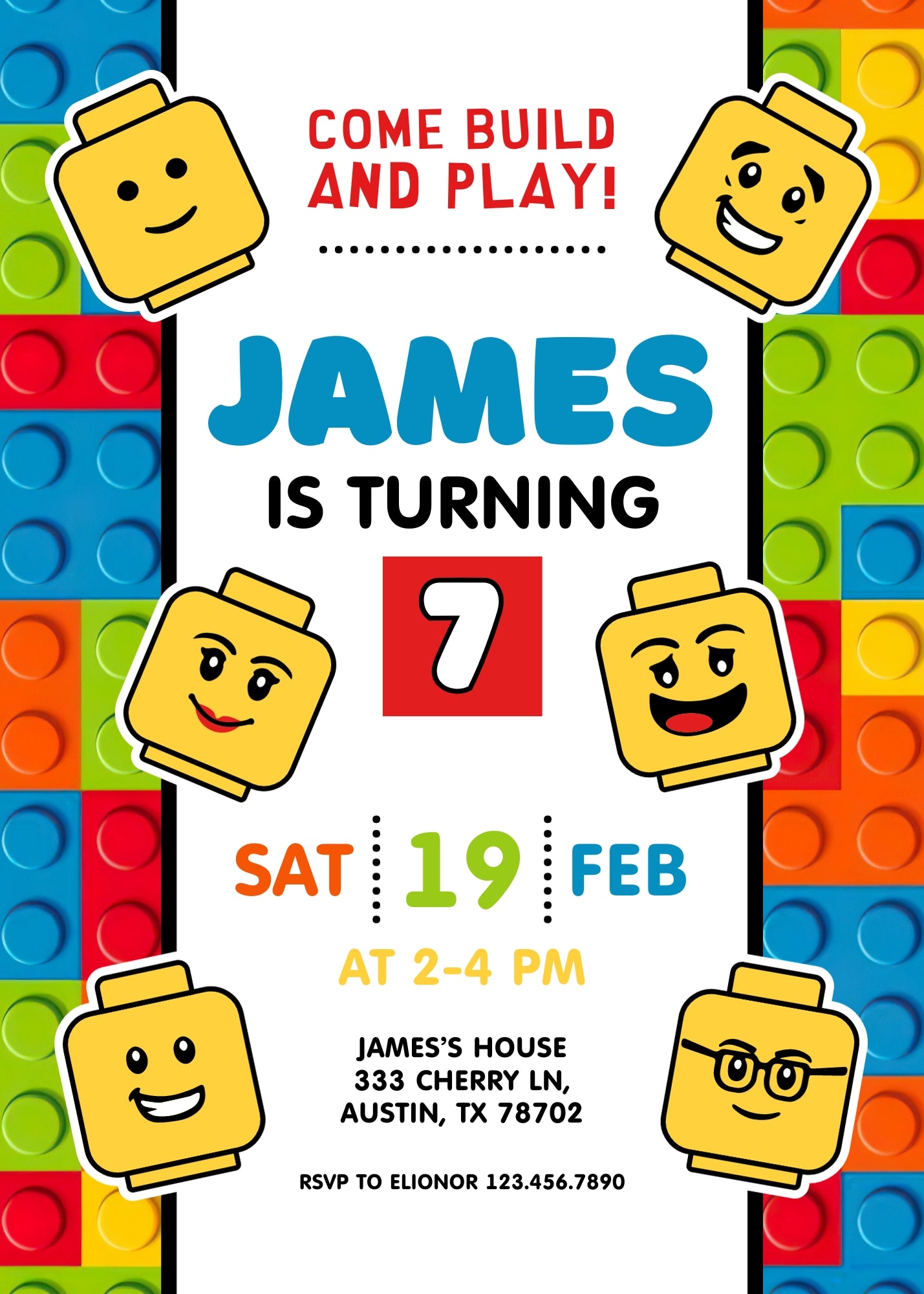 Lego Minifigures customizable invitation template | Share or Print | | DA602