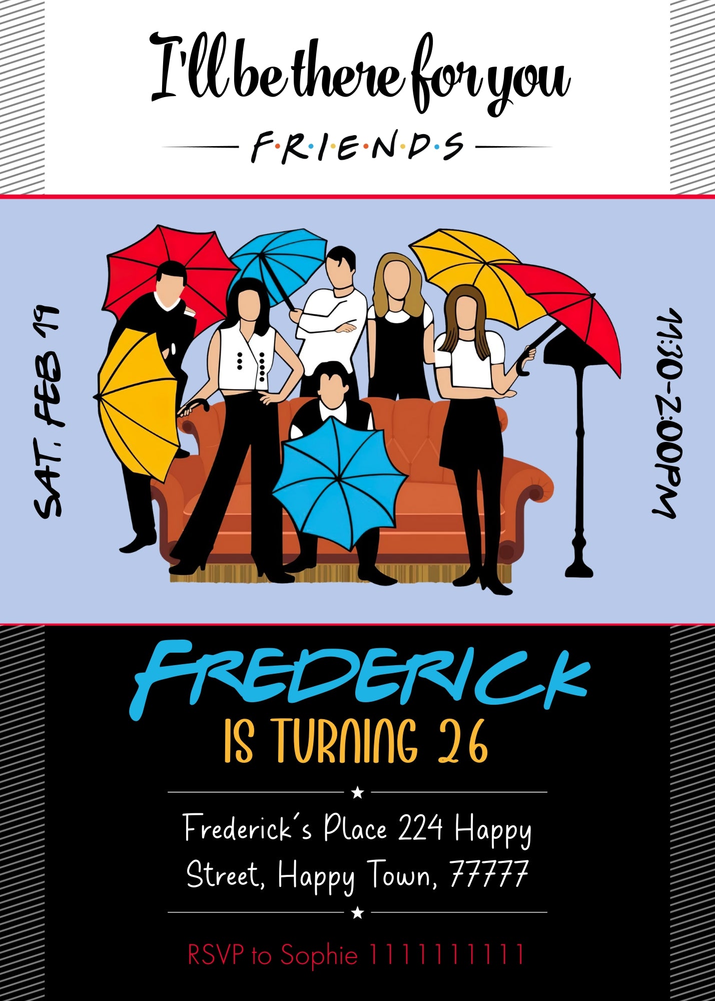 Friends TV Show customizable invitation template | Share or Print | | LH843