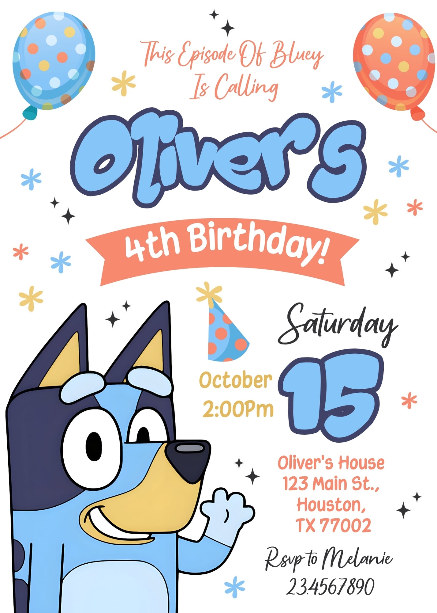 Bluey Bingo customizable invitation template | Share or Print | | YP995