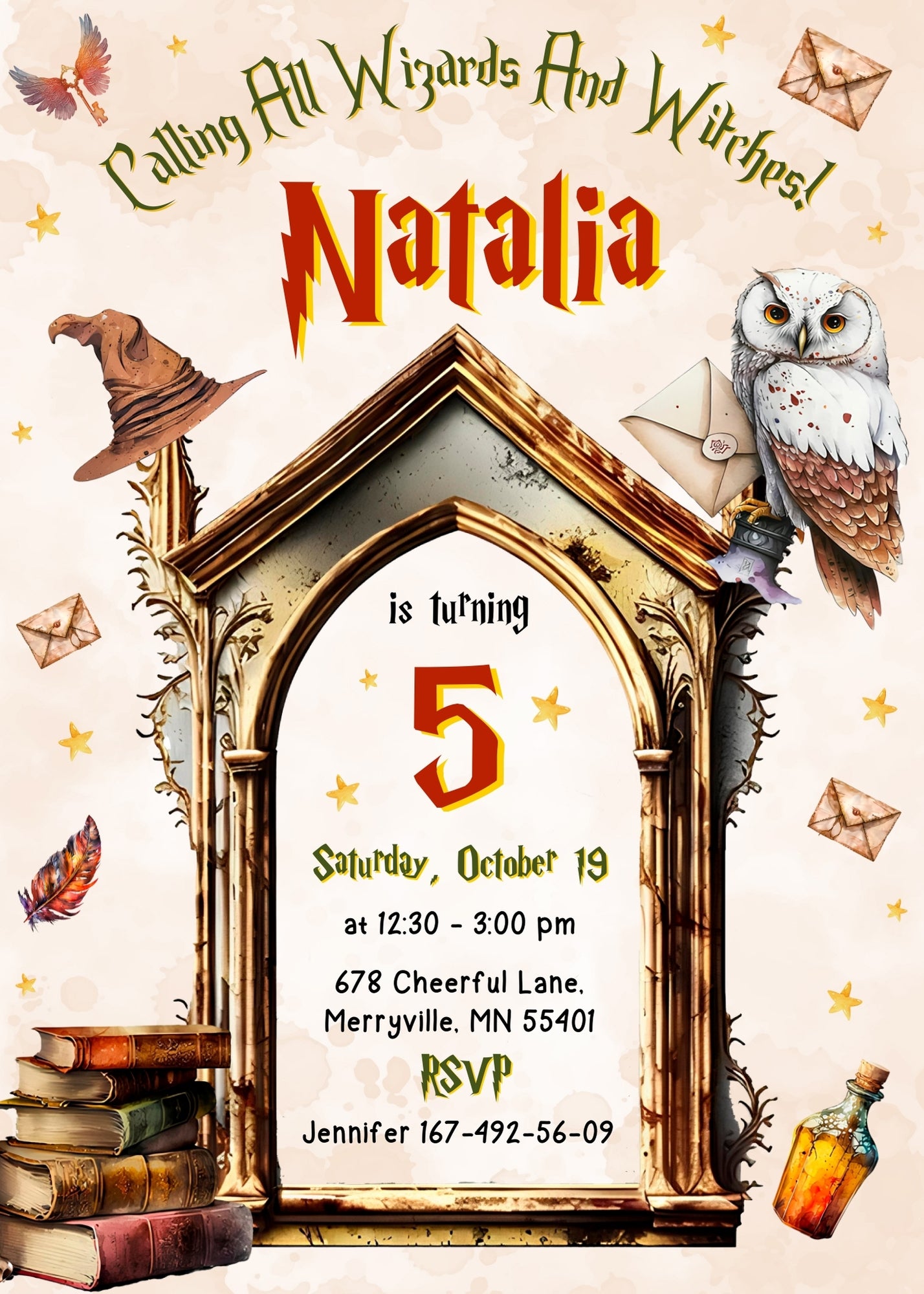 Harry Potter customizable invitation template | Share or Print | | WG748