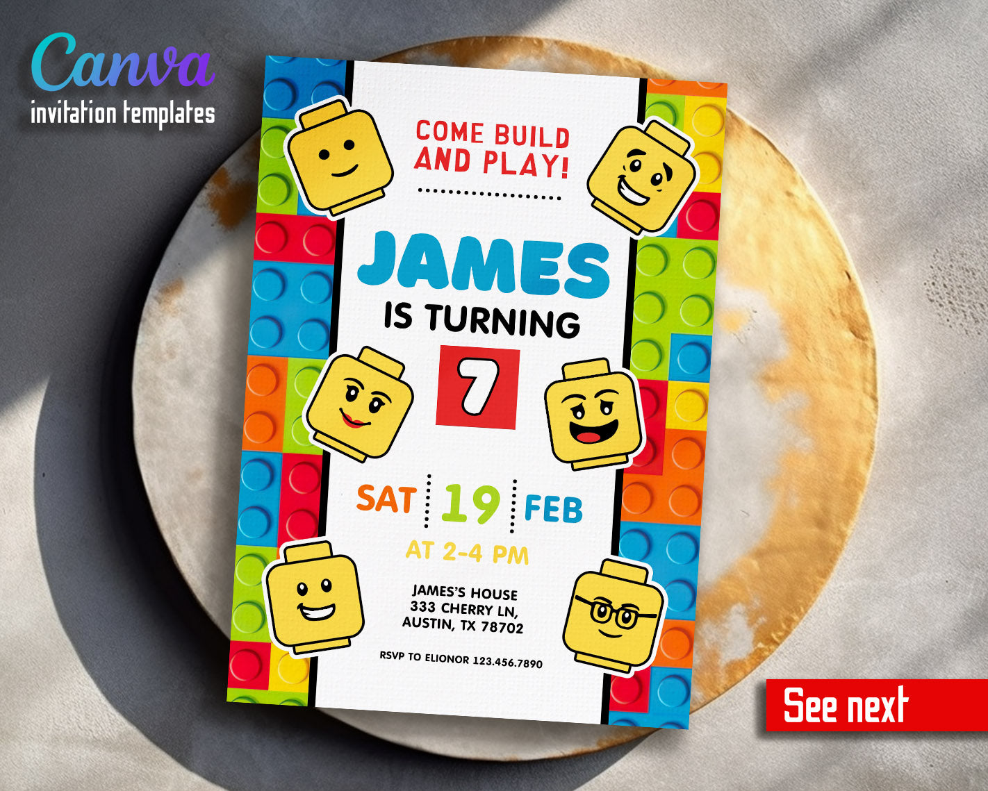 Lego Minifigures customizable invitation template | Share or Print | | DA602