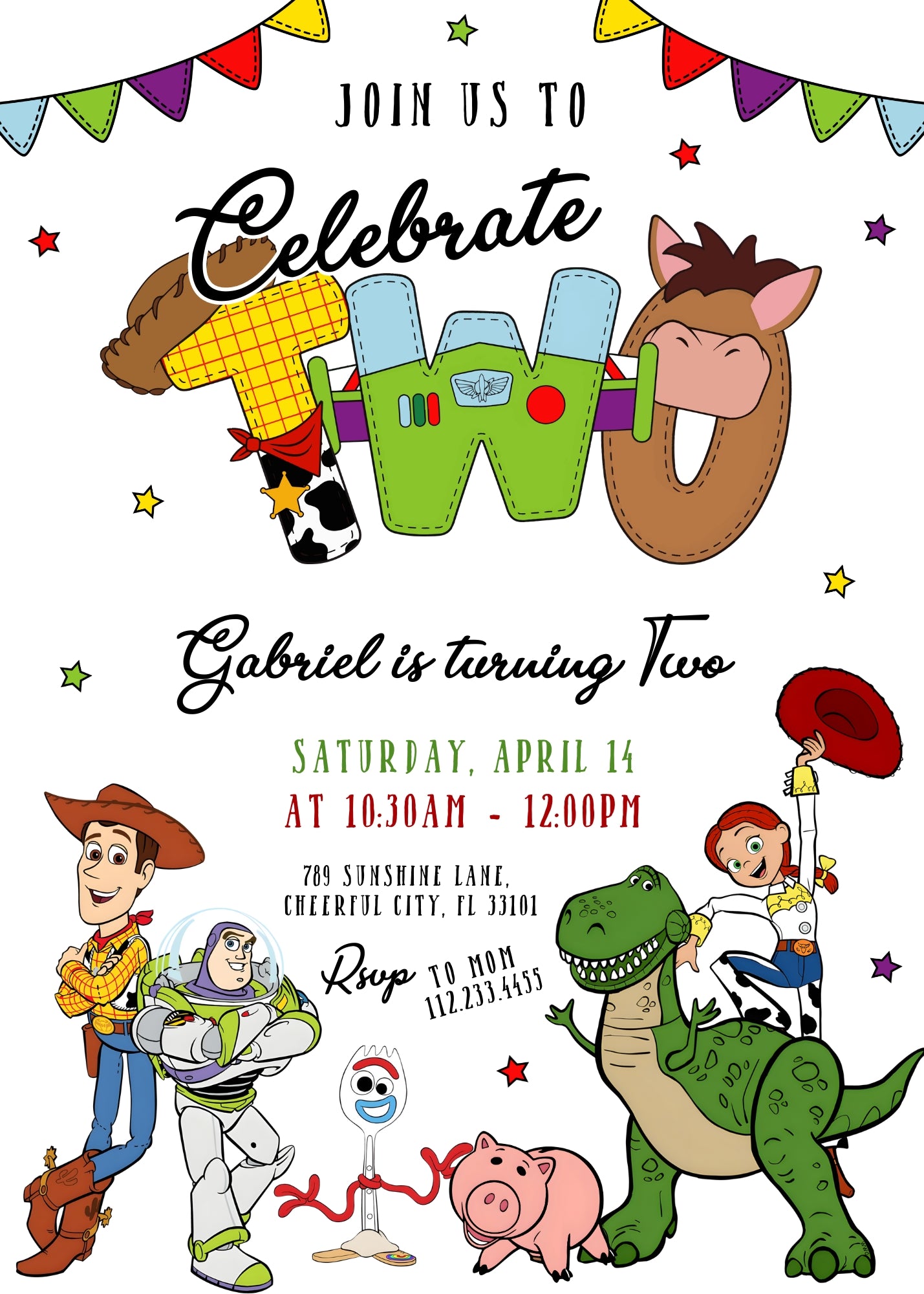 Toy Story Woody customizable invitation template | Share or Print | | SA437