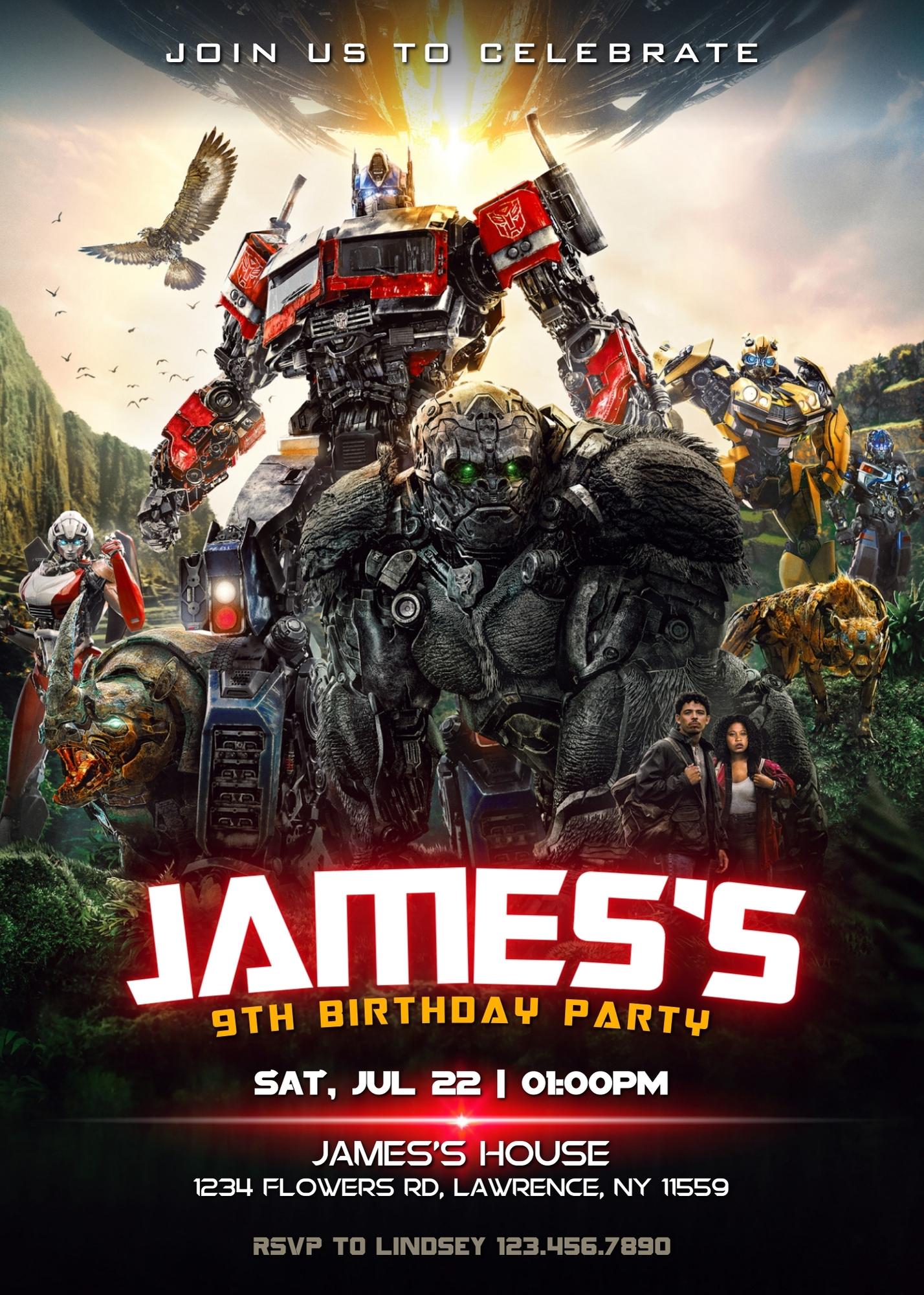 Transformers Rescue Bots customizable invitation template | Share or Print | boy | VU925