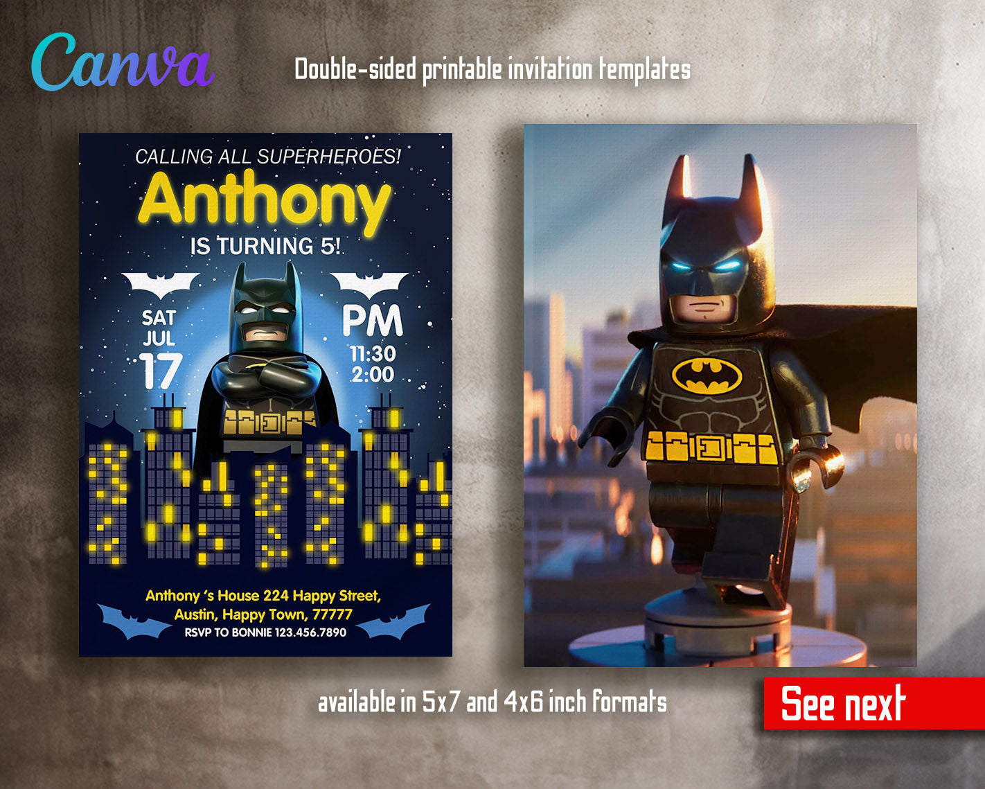 Lego Minifigures customizable invitation template | Share or Print | | EK844