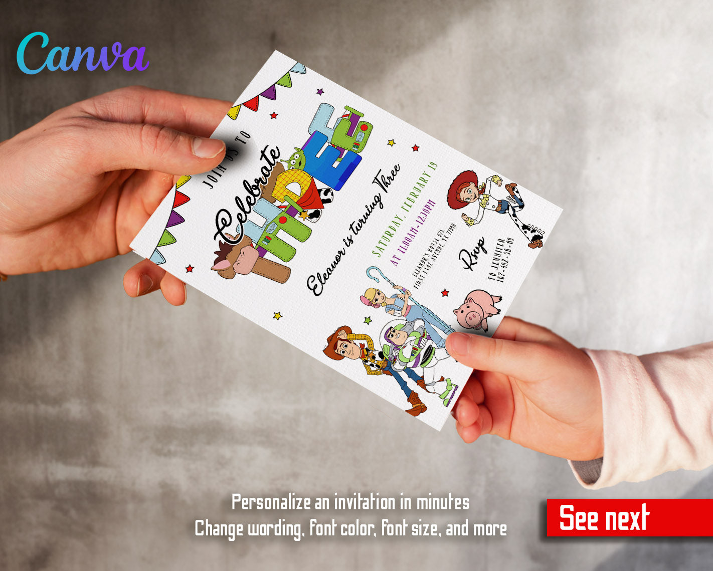 Toy Story Woody customizable invitation template | Share or Print | | XH622