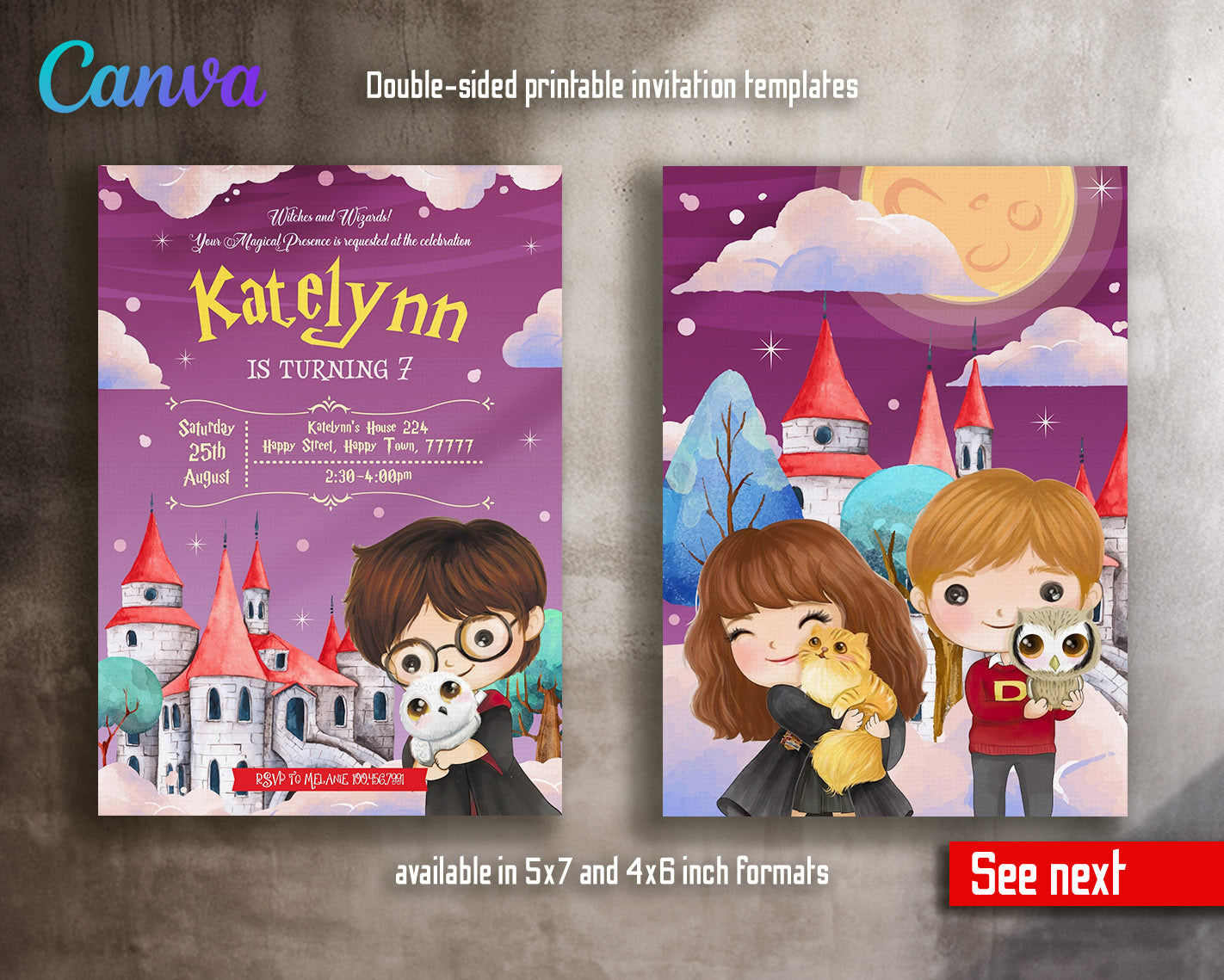 Harry Potter customizable invitation template | Share or Print | | IW402