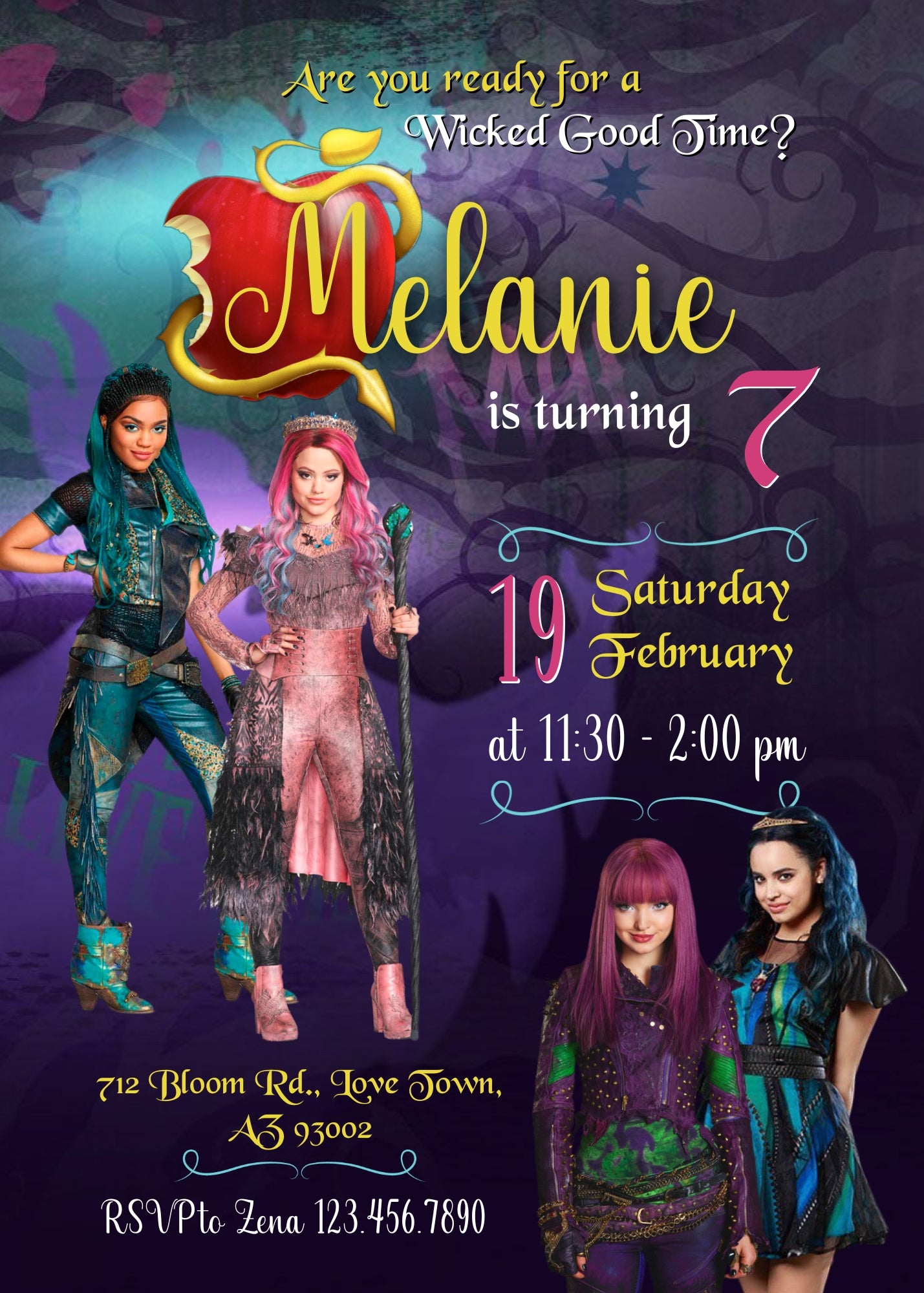 Descendants Disney customizable invitation template | Share or Print | | BO852