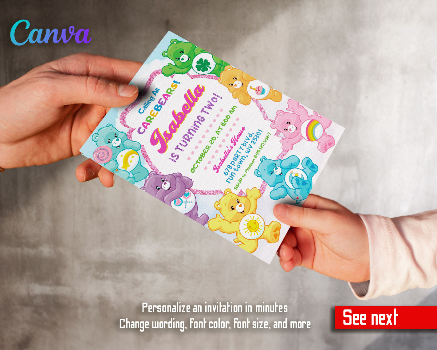 Care Bears customizable invitation template | Share or Print | | WY519