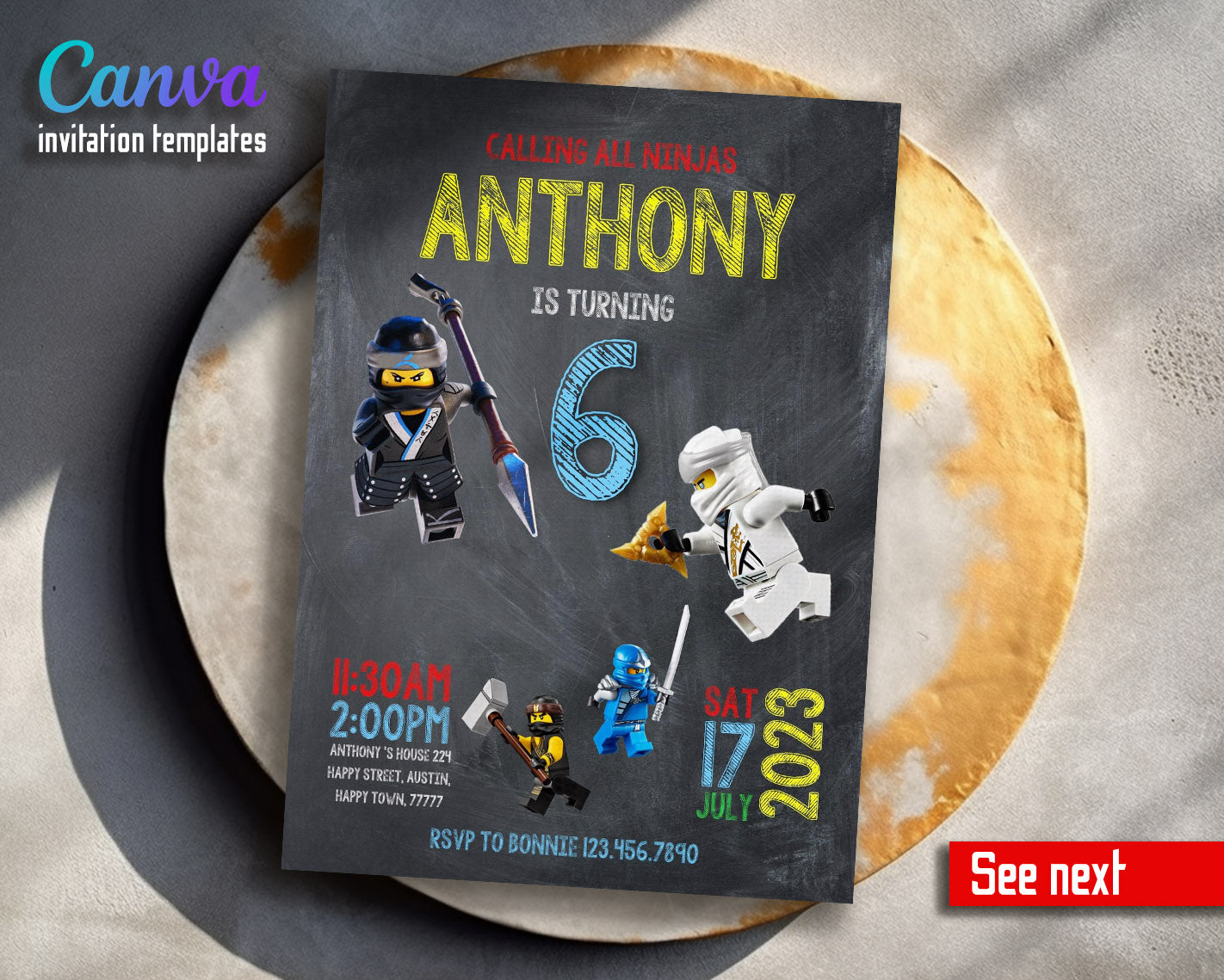 Lego Minifigures customizable invitation template | Share or Print | | PX164