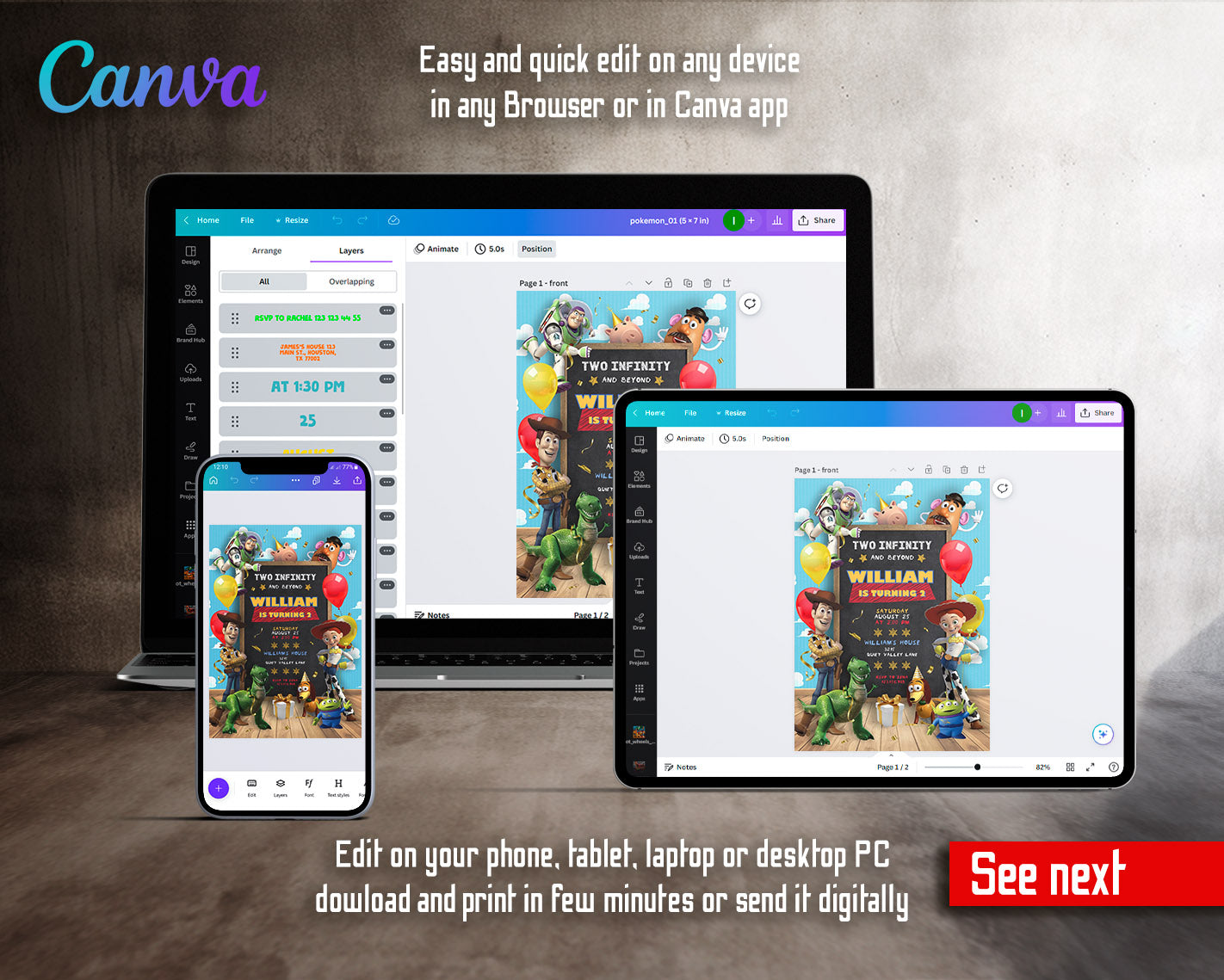Toy Story Woody customizable invitation template | Share or Print | | MF764