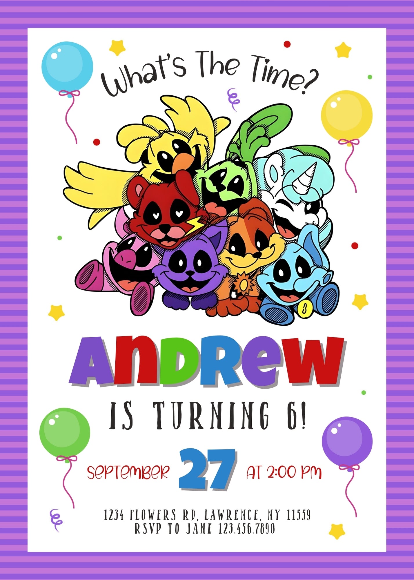 Smiling Critters customizable invitation template | Share or Print | | YF209