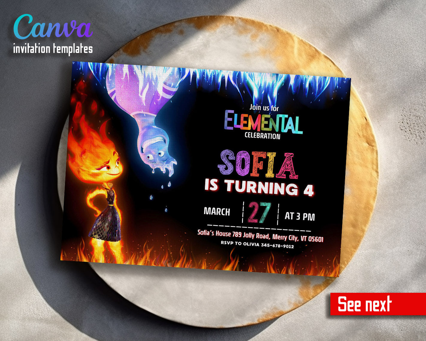 Elemental customizable invitation template | Share or Print | | KM781