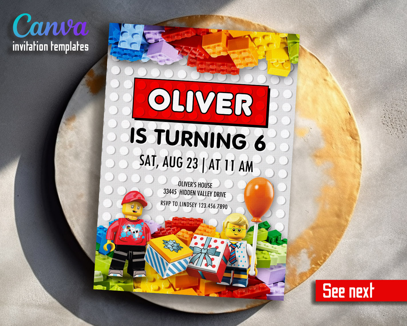 Lego Minifigures customizable invitation template | Share or Print | | RK639