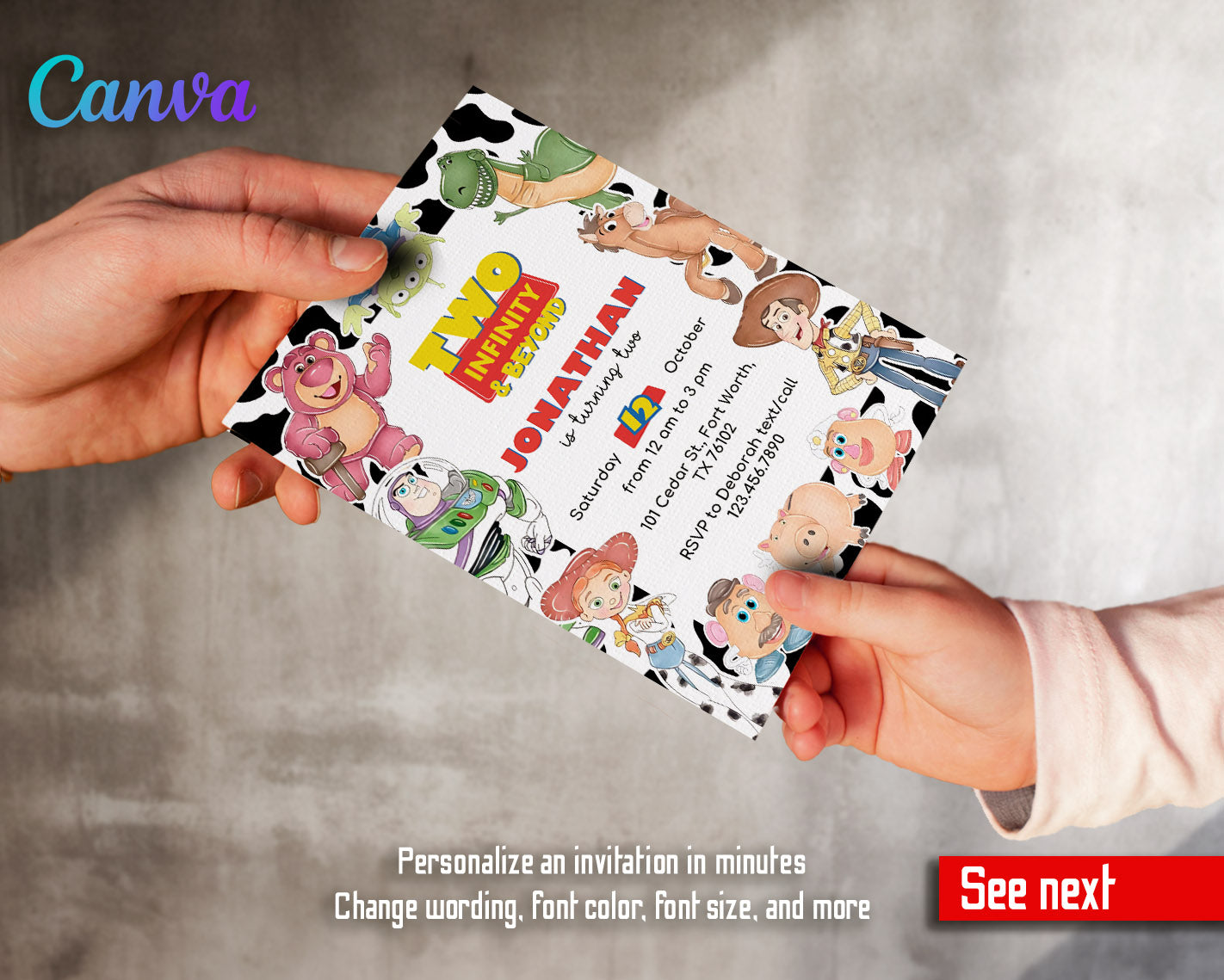 Toy Story Woody customizable invitation template | Share or Print | | QY901