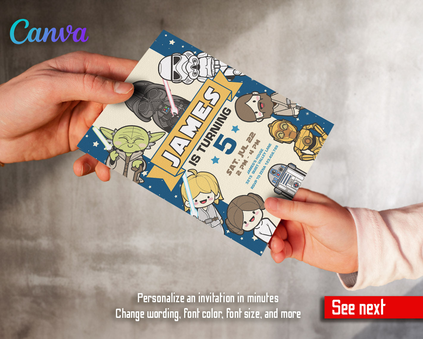 Star Wars Darth Vader customizable invitation template | Share or Print | boy | RX644