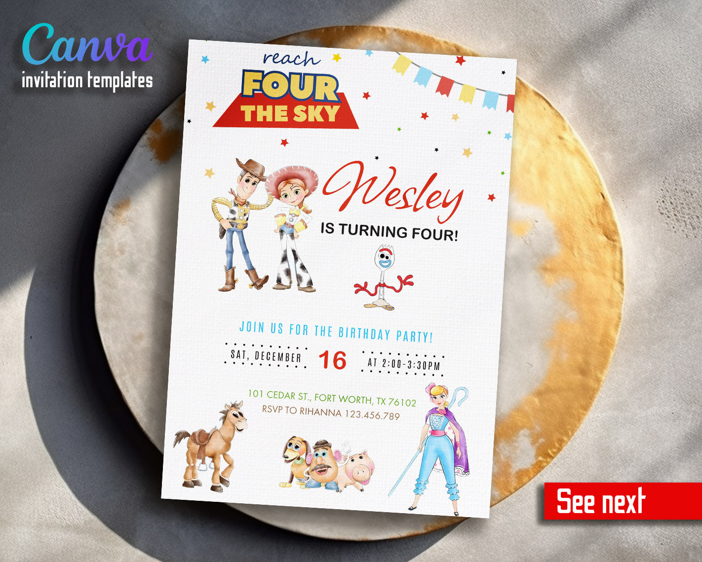 Toy Story Woody customizable invitation template | Share or Print | | UM215