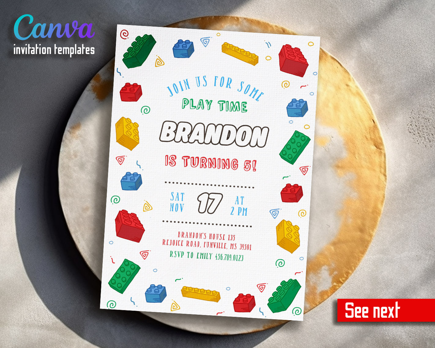 Lego customizable invitation template | Share or Print | | HQ721
