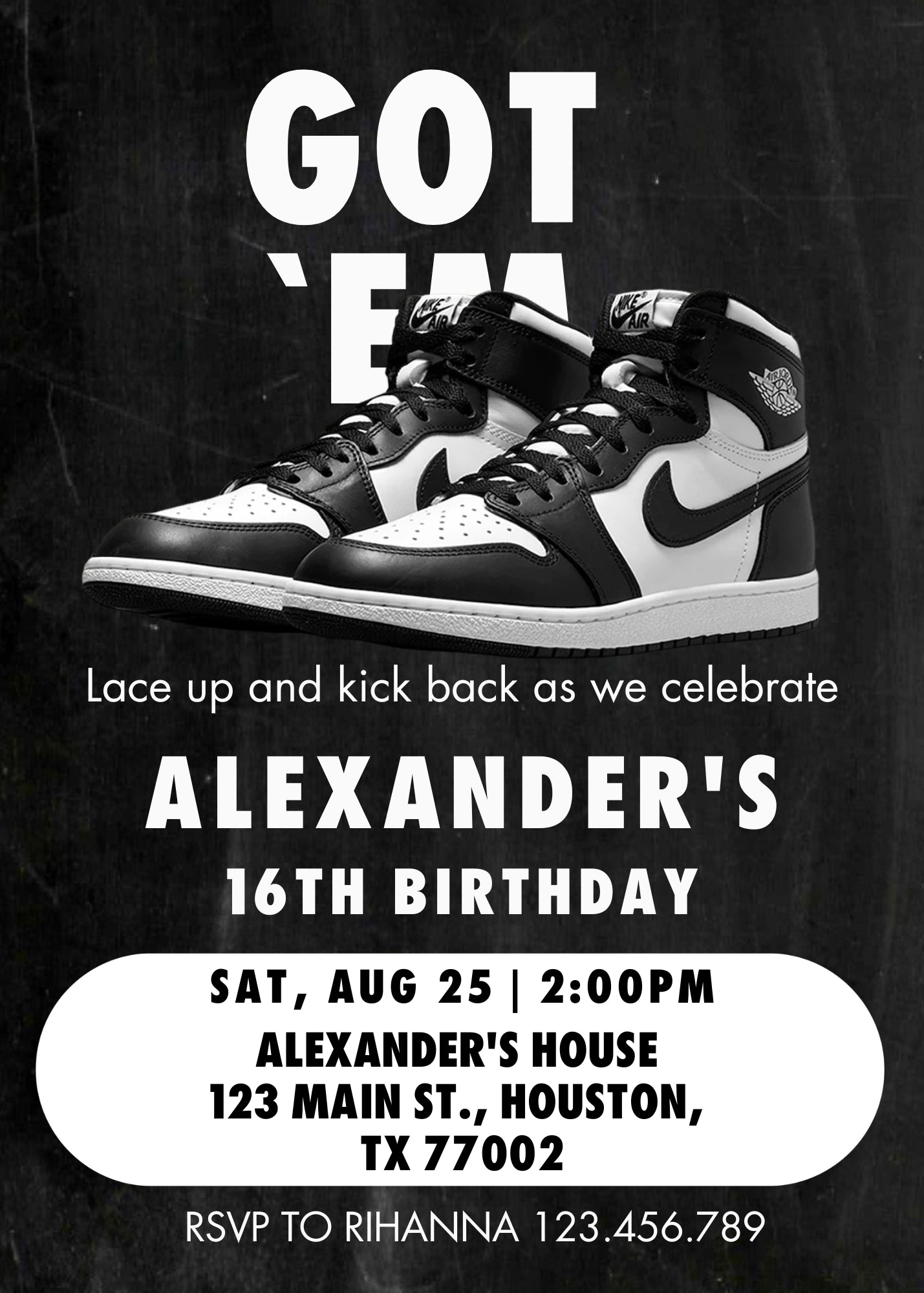 Sneaker Ball Air Jordan Nike customizable invitation template | Share or Print | | GP488