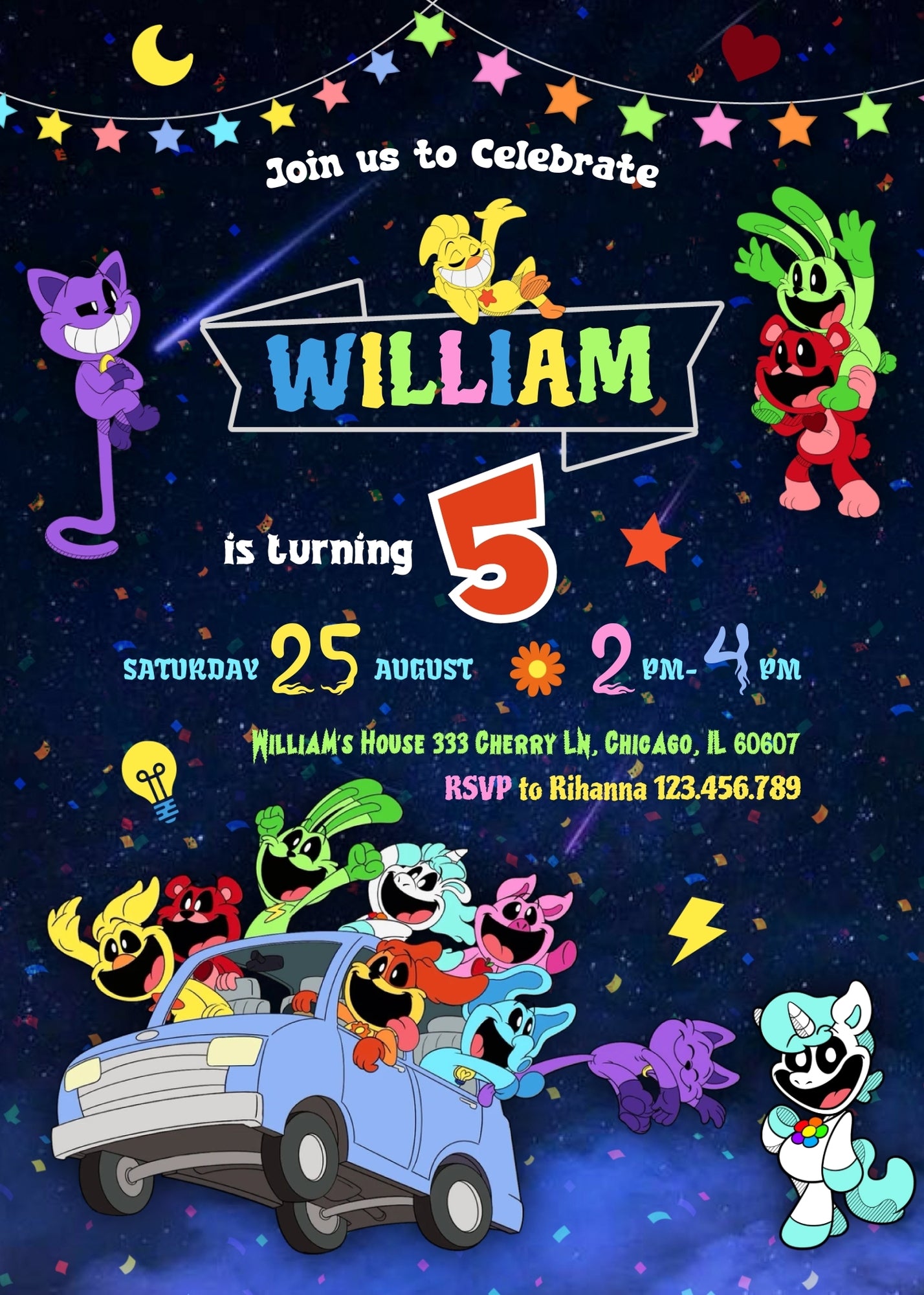 Smiling Critters customizable invitation template | Share or Print | | ZR981