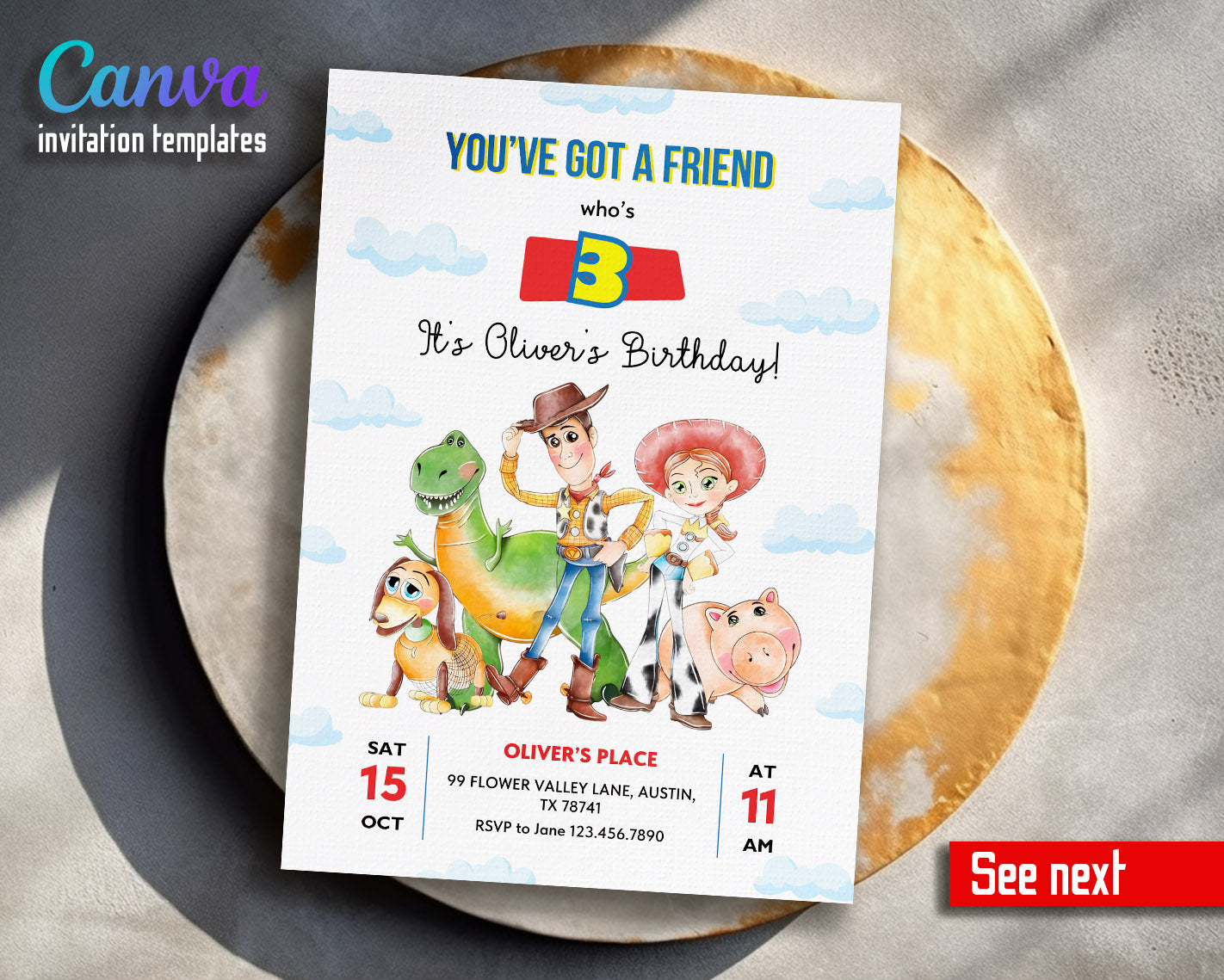 Toy Story Woody customizable invitation template | Share or Print | | JP201