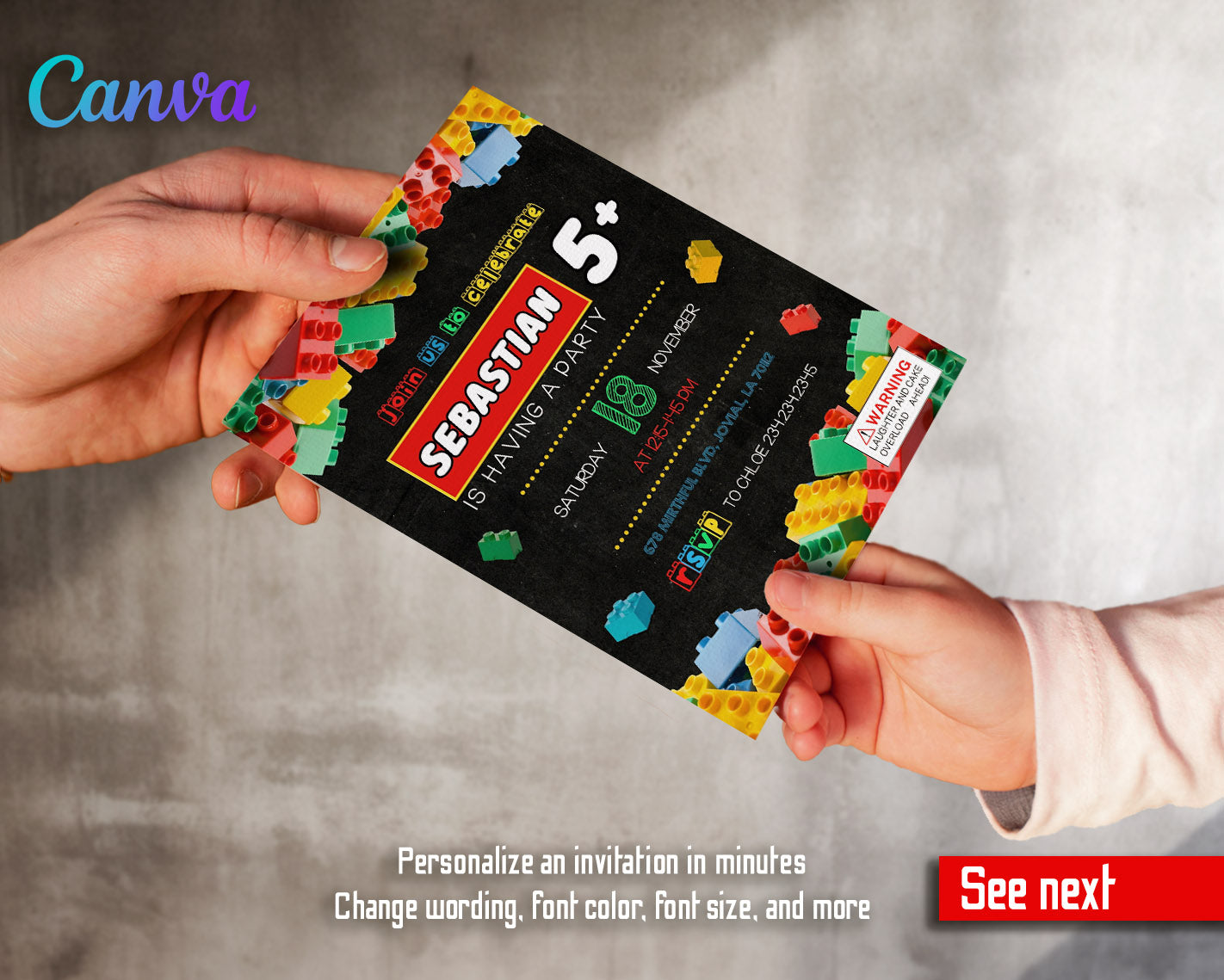 Lego customizable invitation template | Share or Print | | CL190