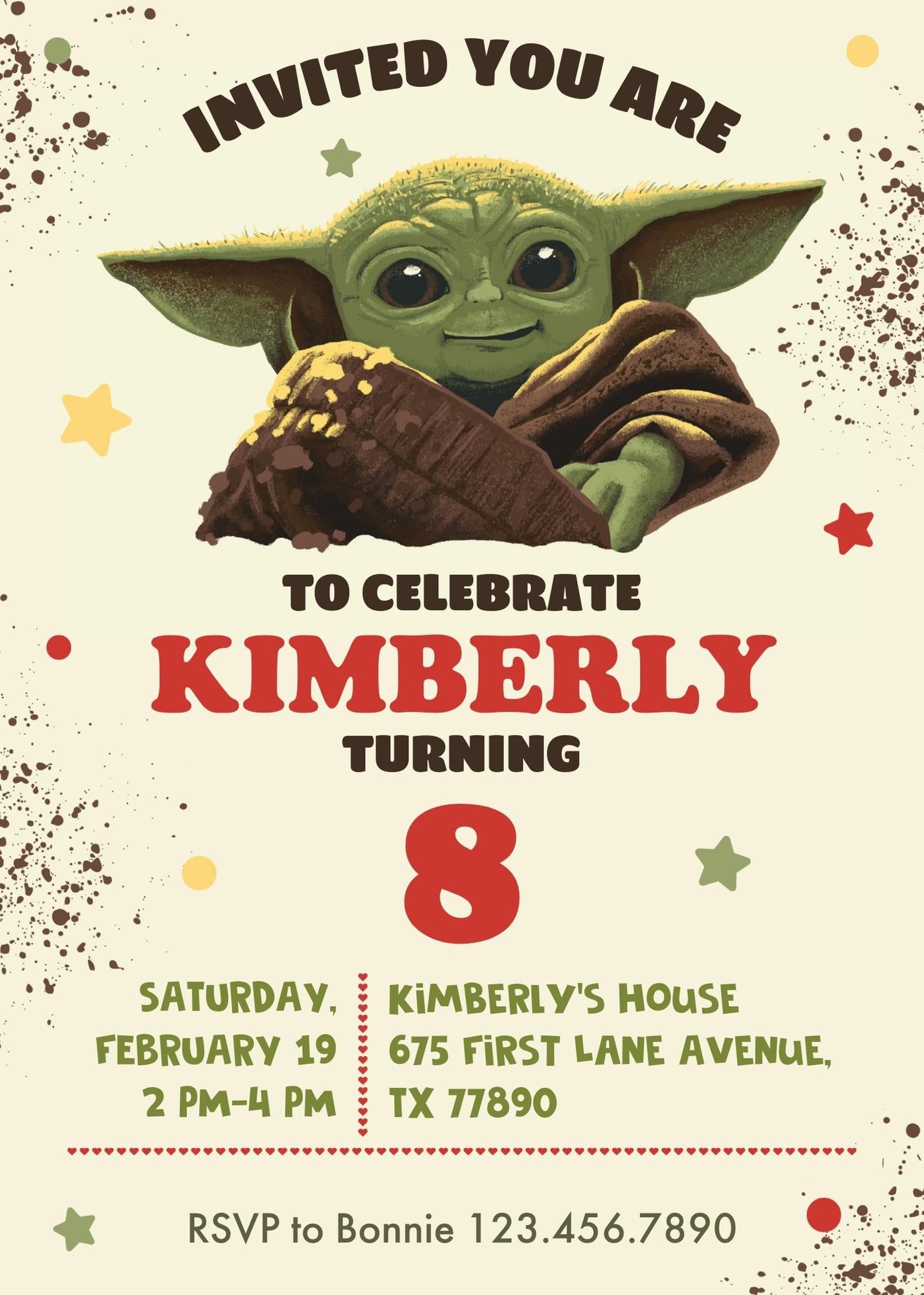 Baby Yoda Grogu Star Wars Mandalorian customizable invitation template | Share or Print | boy | LE104