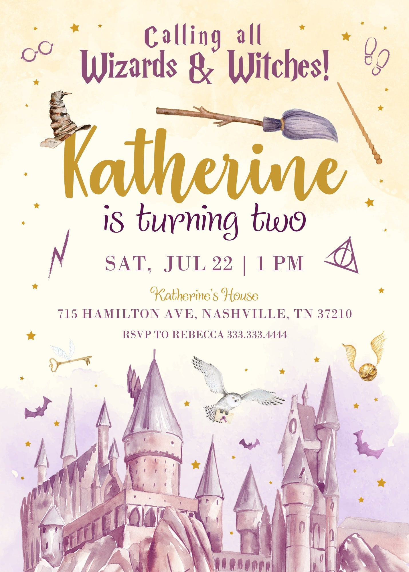 Harry Potter customizable invitation template | Share or Print | | LZ177