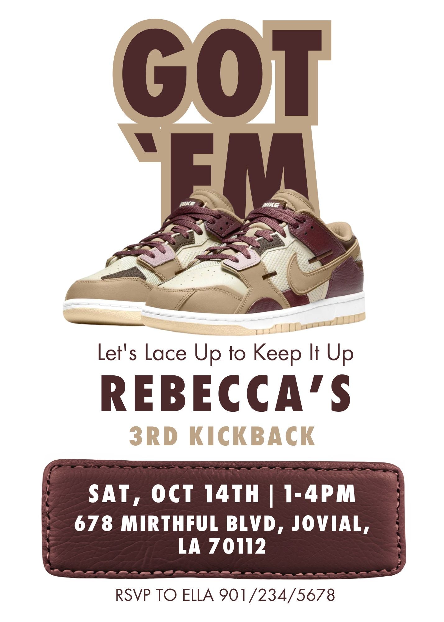 Sneaker Ball Air Jordan Nike customizable invitation template | Share or Print | | PZ576