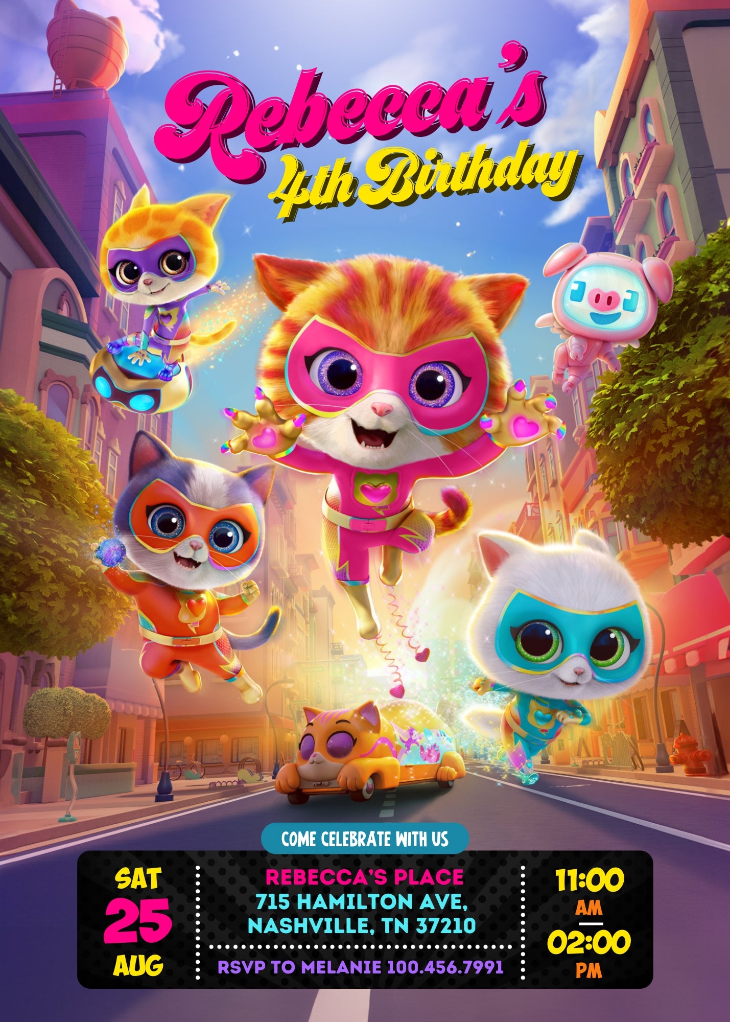 SuperKitties customizable invitation template | Share or Print | | XW669