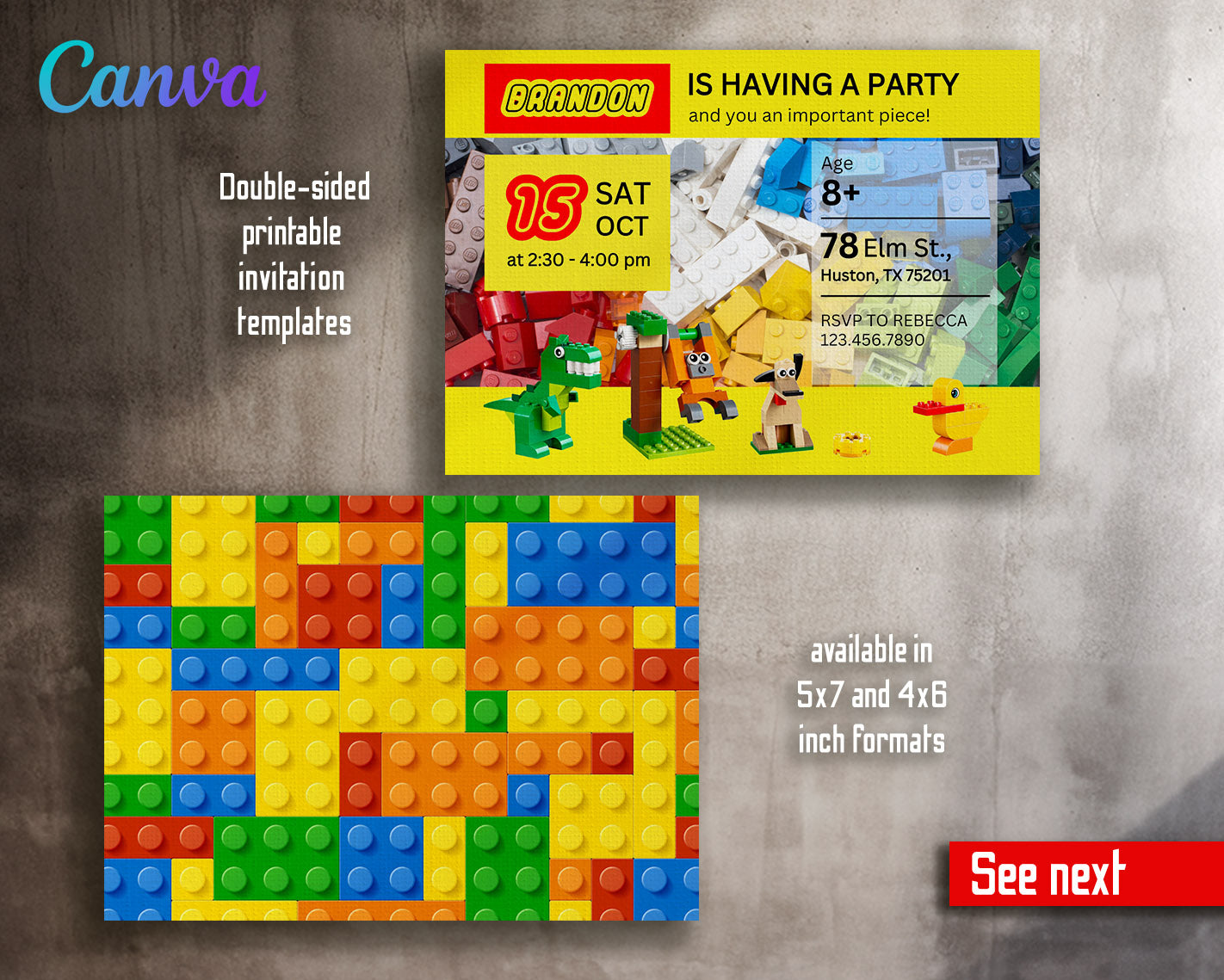 Lego customizable invitation template | Share or Print | | PR018