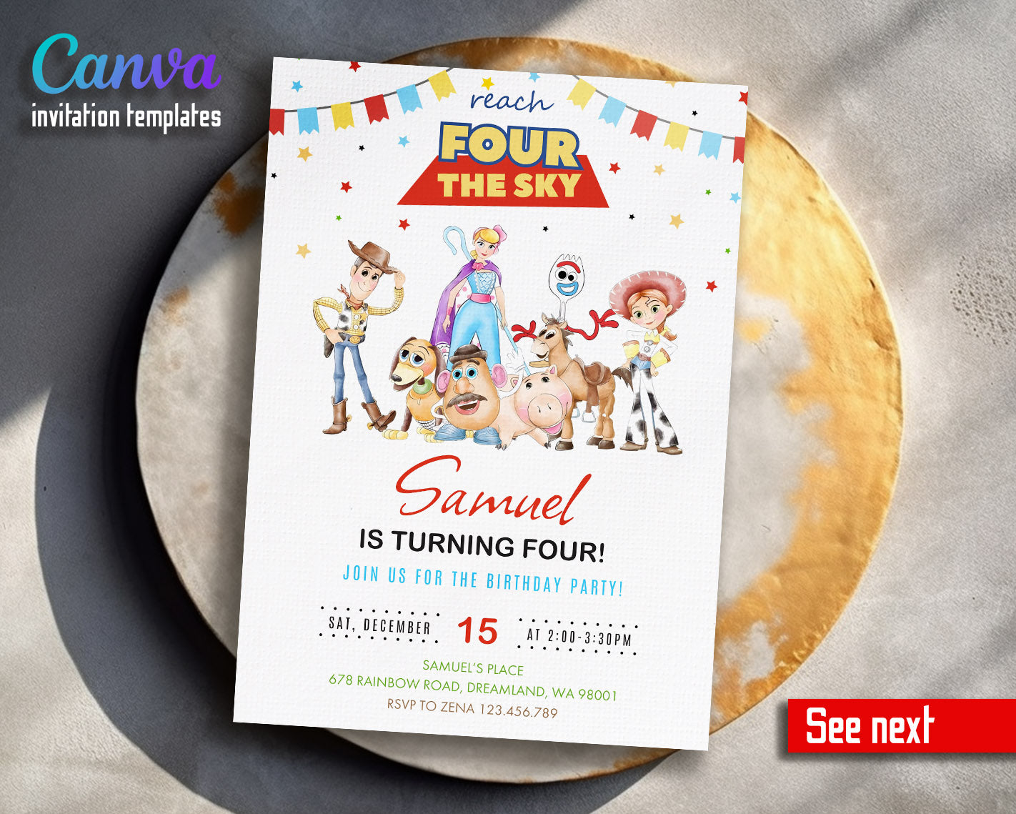Toy Story Woody customizable invitation template | Share or Print | | ET751