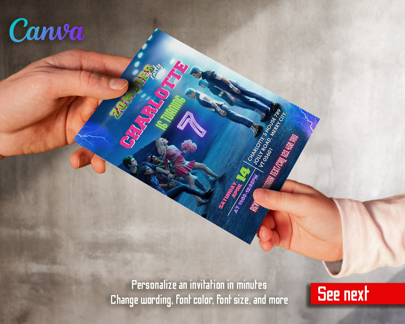 Zombies 3 Halloween customizable invitation template | Share or Print | | UM665