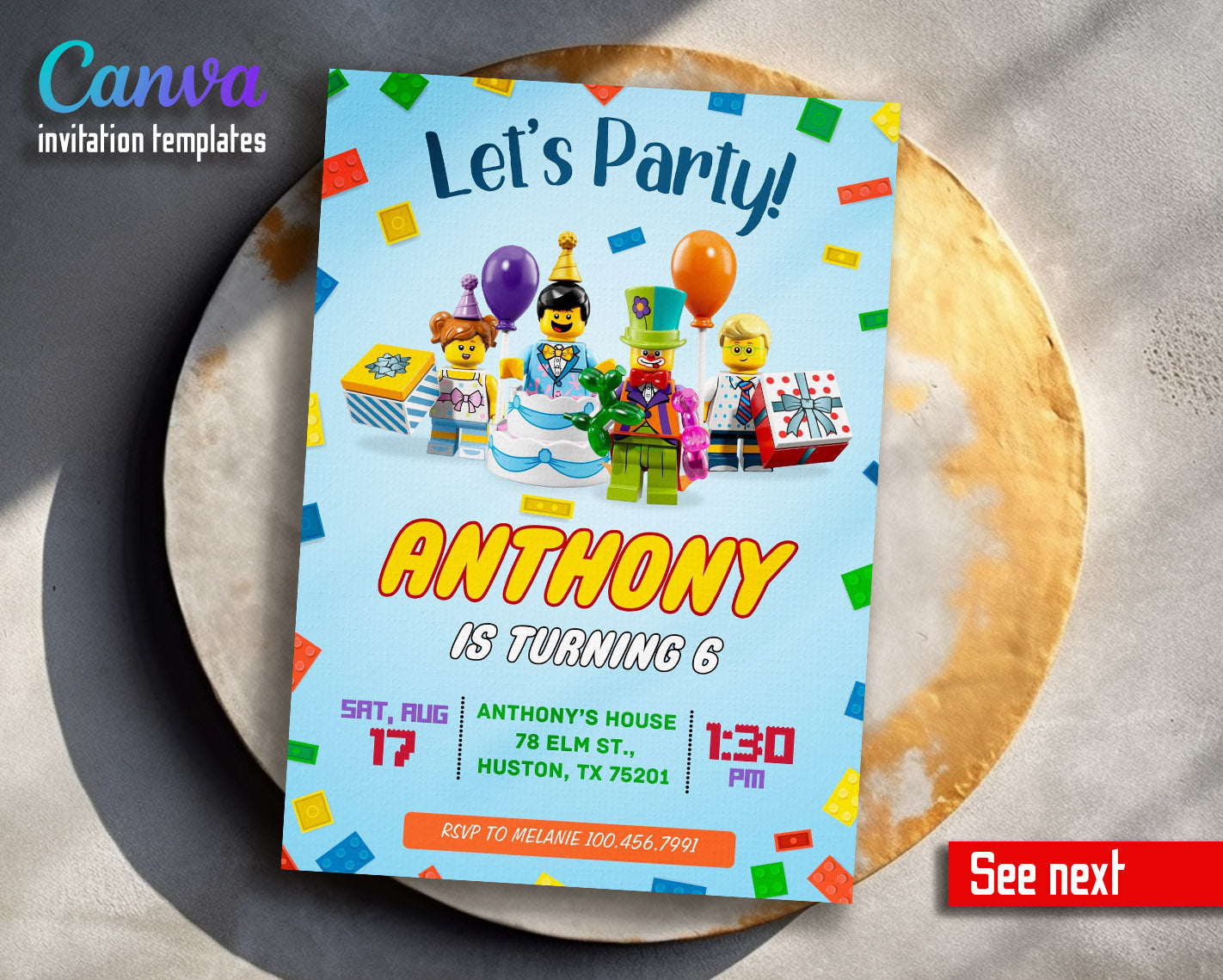 Lego Minifigures customizable invitation template | Share or Print | | WX834