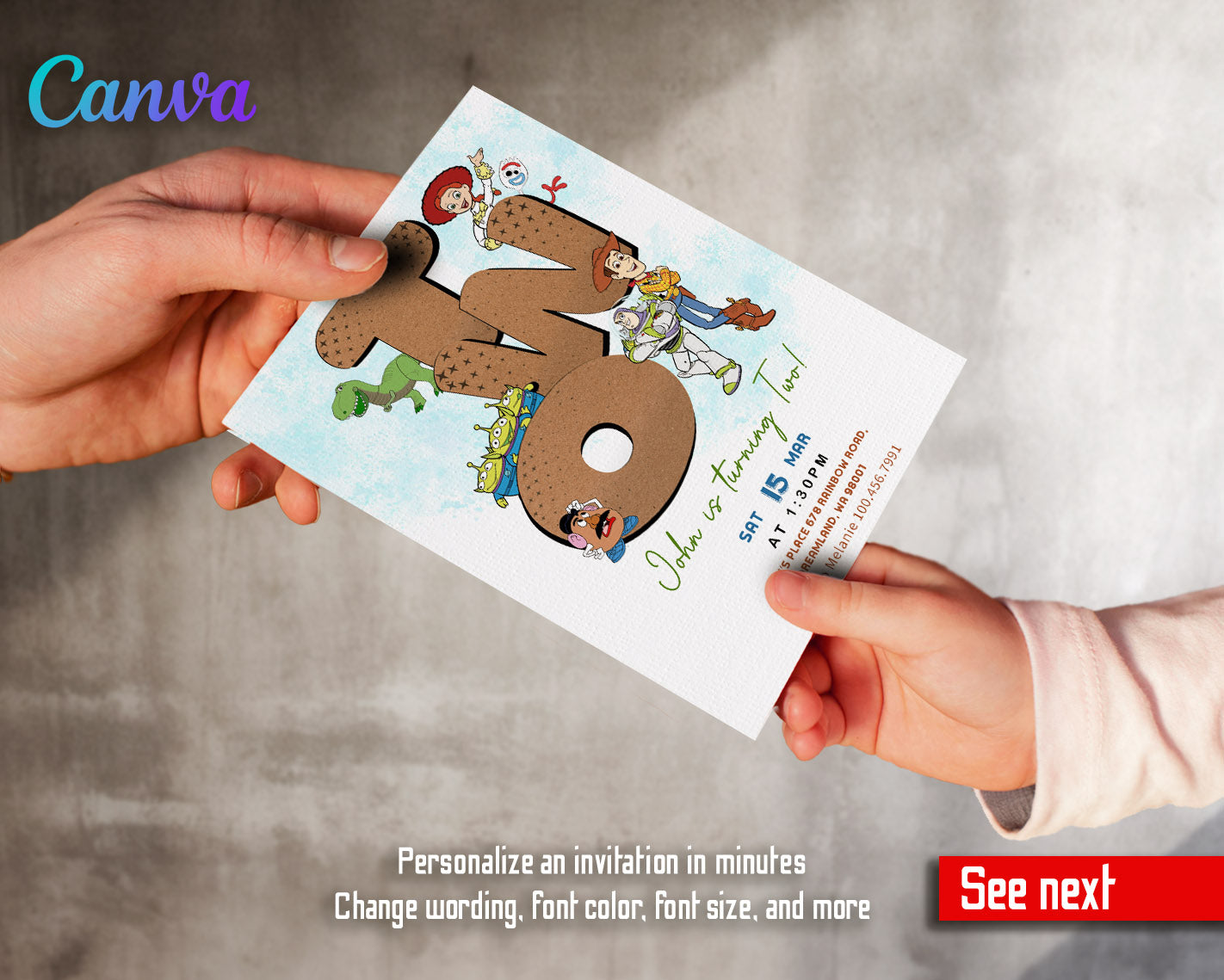 Toy Story Woody customizable invitation template | Share or Print | | YB561