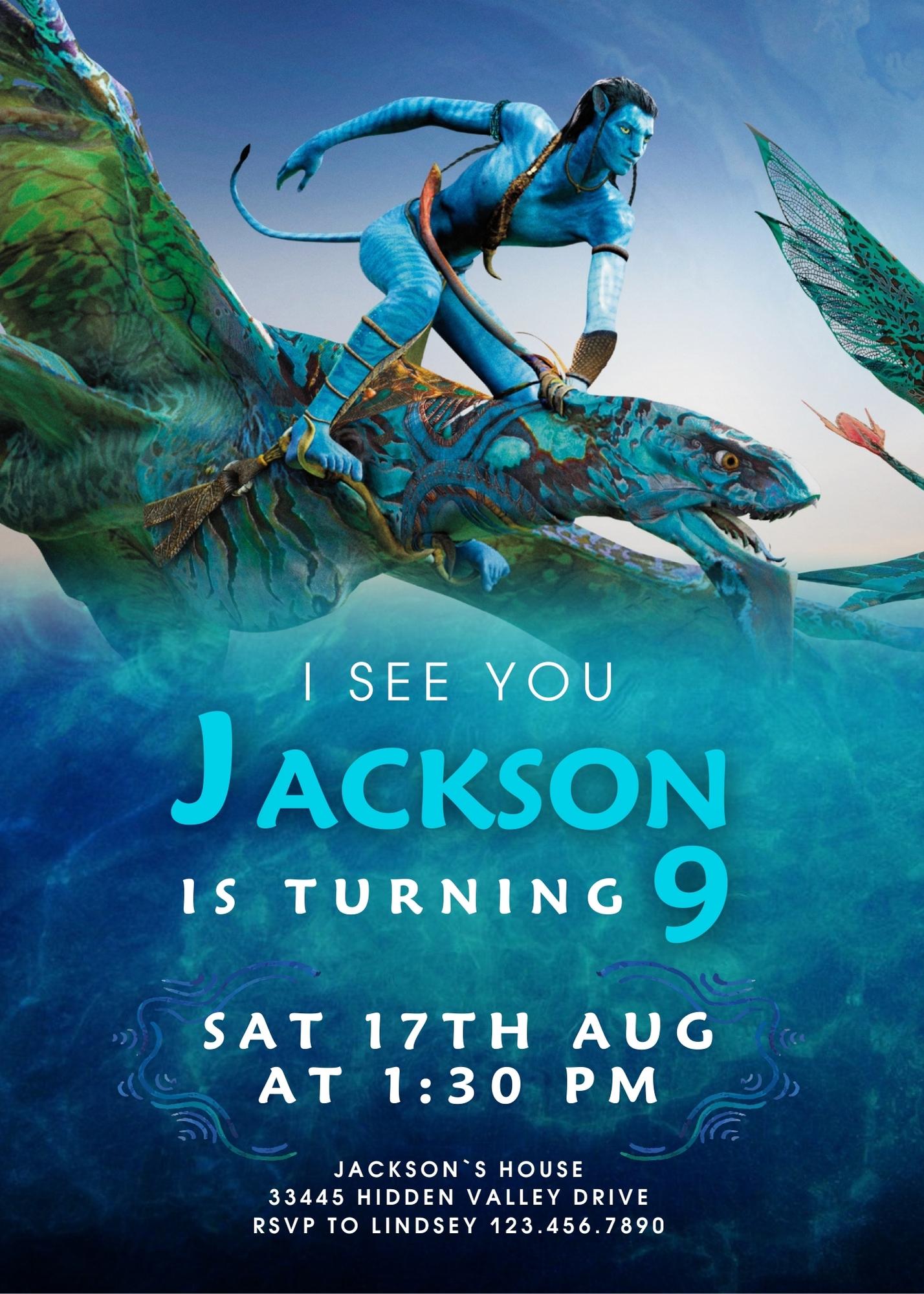 Avatar The Way of Water customizable invitation template | Share or Print | | NL429
