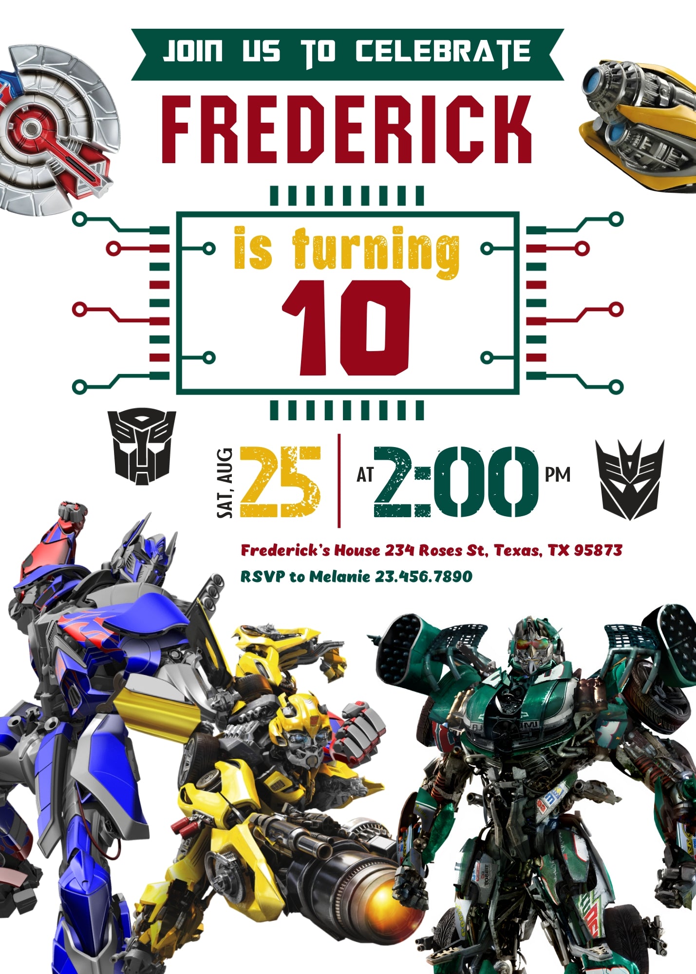 Transformers Rescue Bots customizable invitation template | Share or Print | boy | JP871
