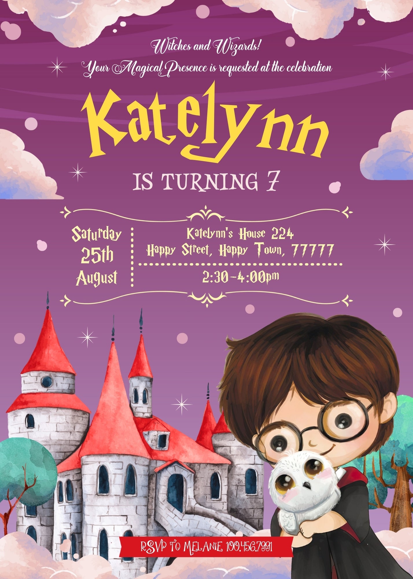 Harry Potter customizable invitation template | Share or Print | | IW402