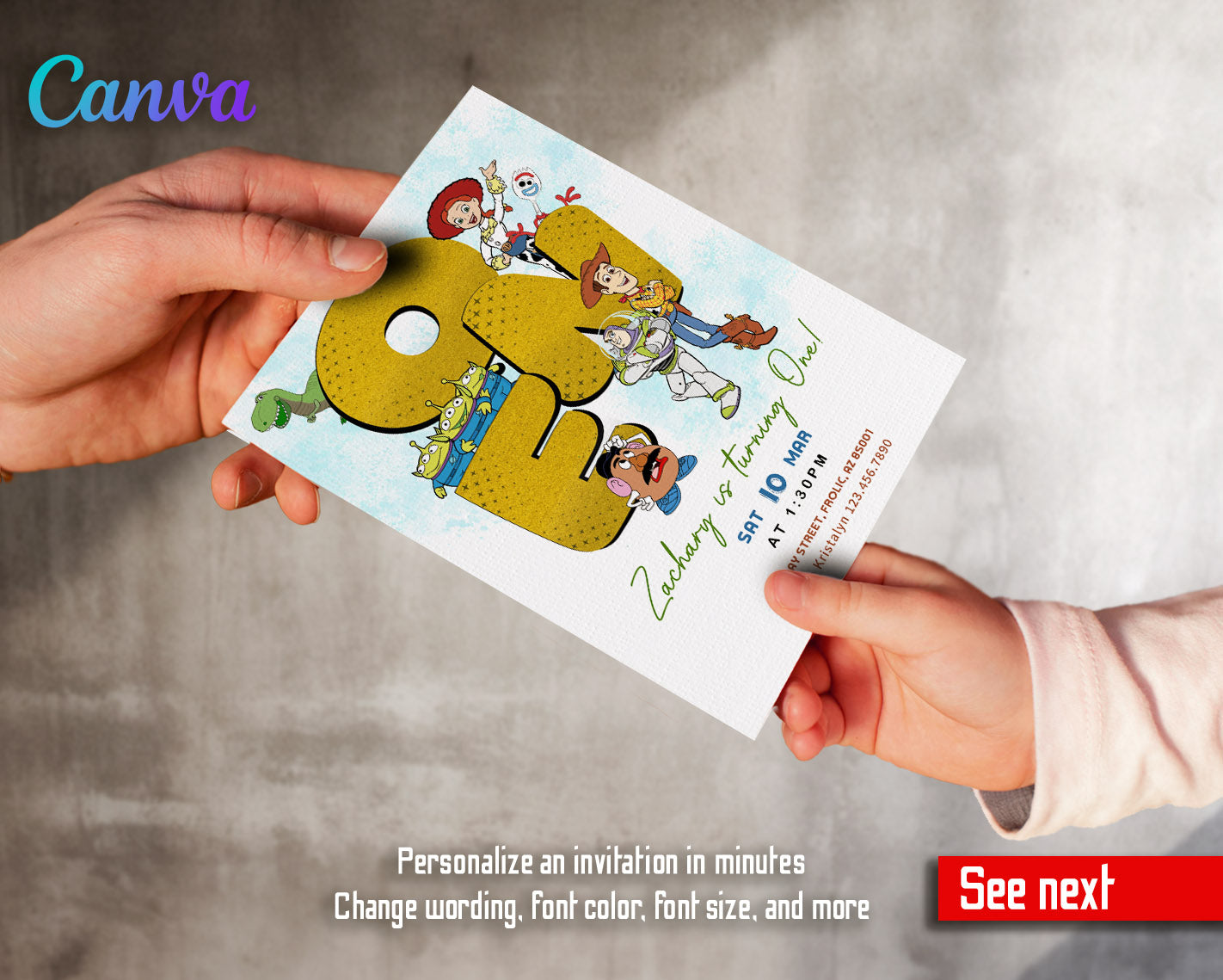 Toy Story Woody customizable invitation template | Share or Print | | VW153