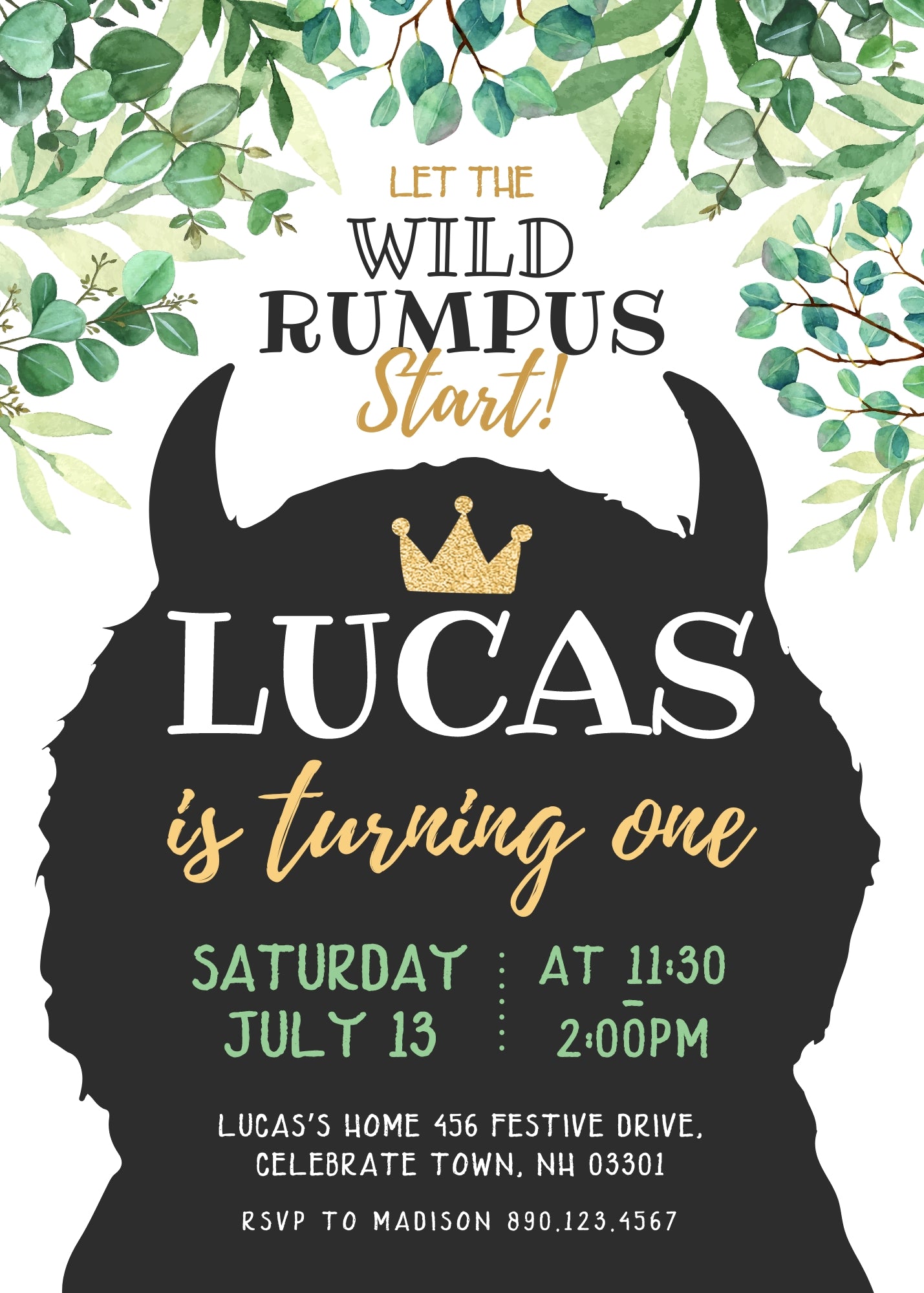 Where The Wild Things Are Maurice Sendak customizable invitation template | Share or Print | | NY632