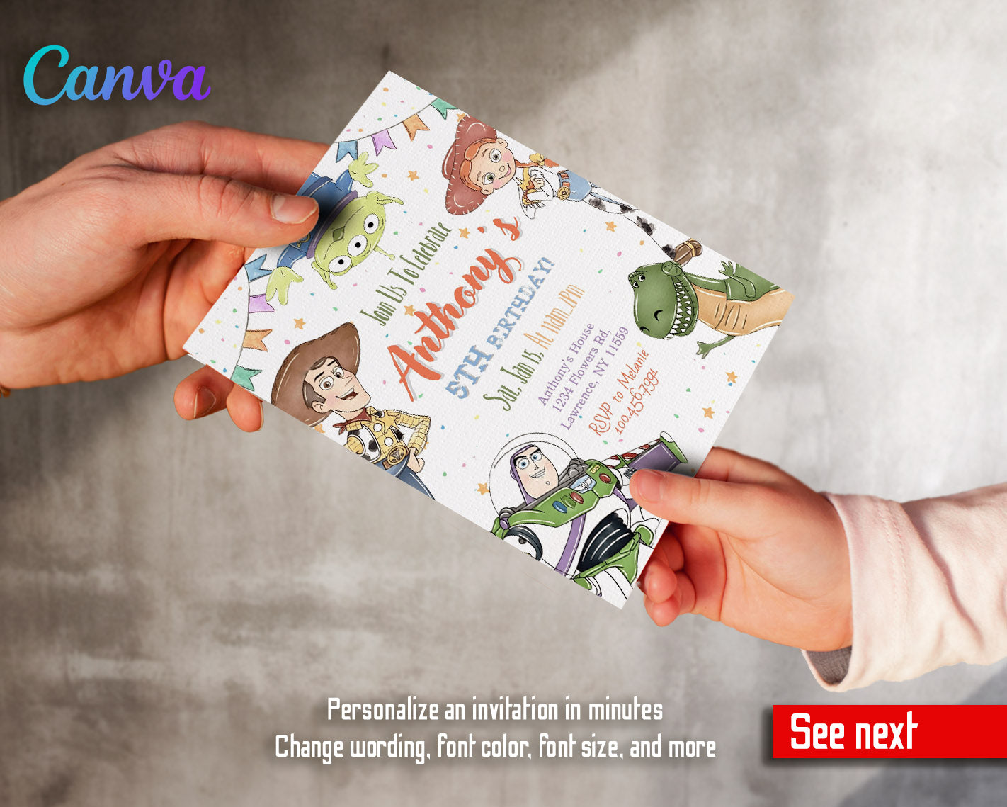 Toy Story Woody customizable invitation template | Share or Print | | SF817