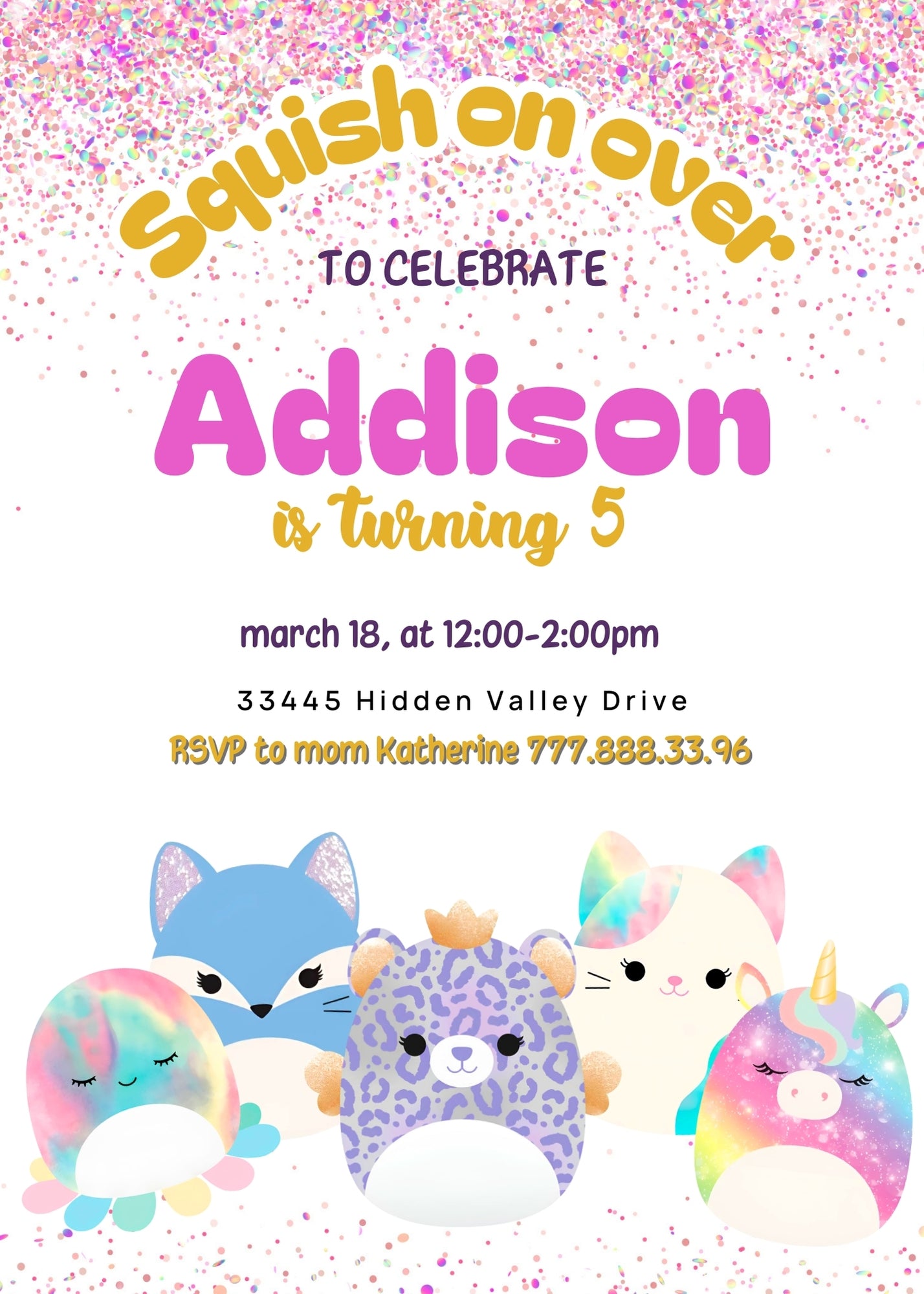 Squishmallows customizable invitation template | Share or Print | | SL955