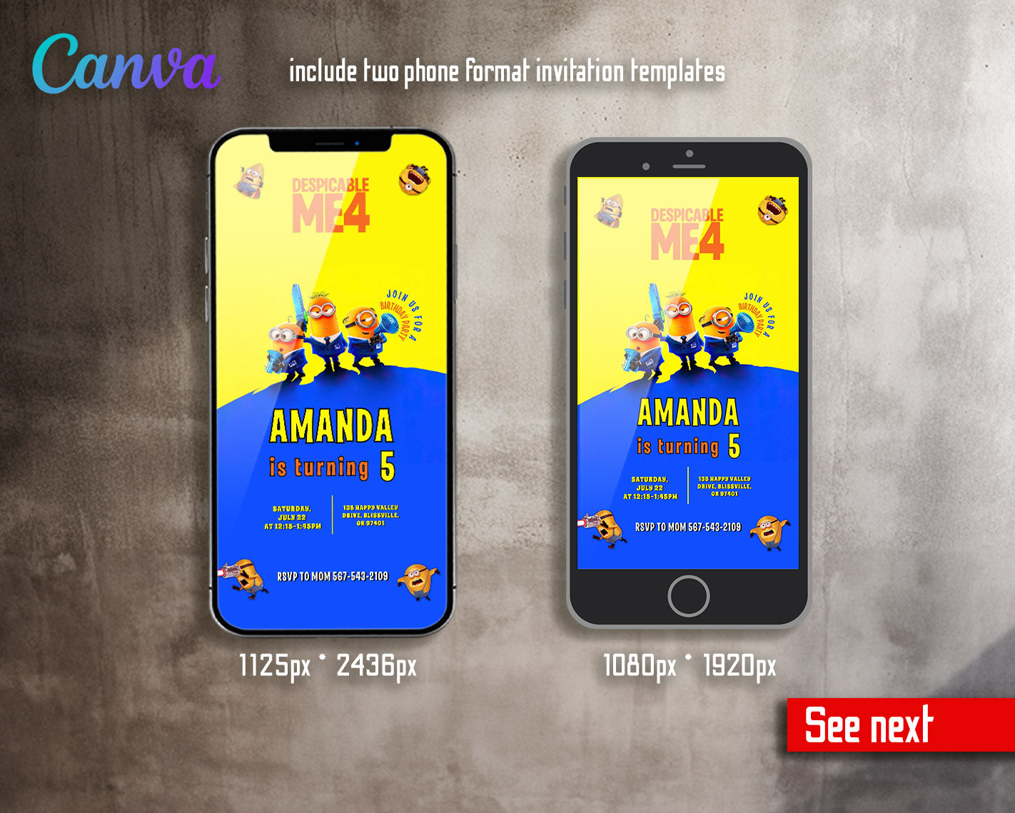 Despicable Me Minions customizable invitation template | Share or Print | | JZ156
