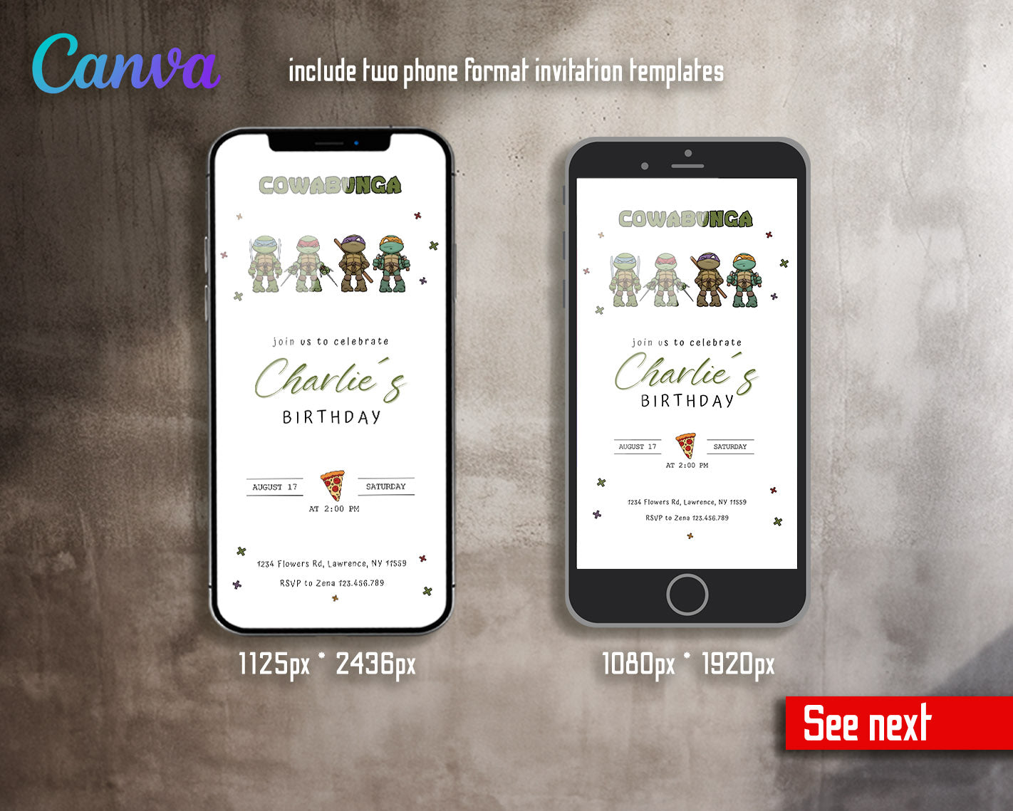 Teenage Mutant Ninja Turtles customizable invitation template | Share or Print | boy | FU024