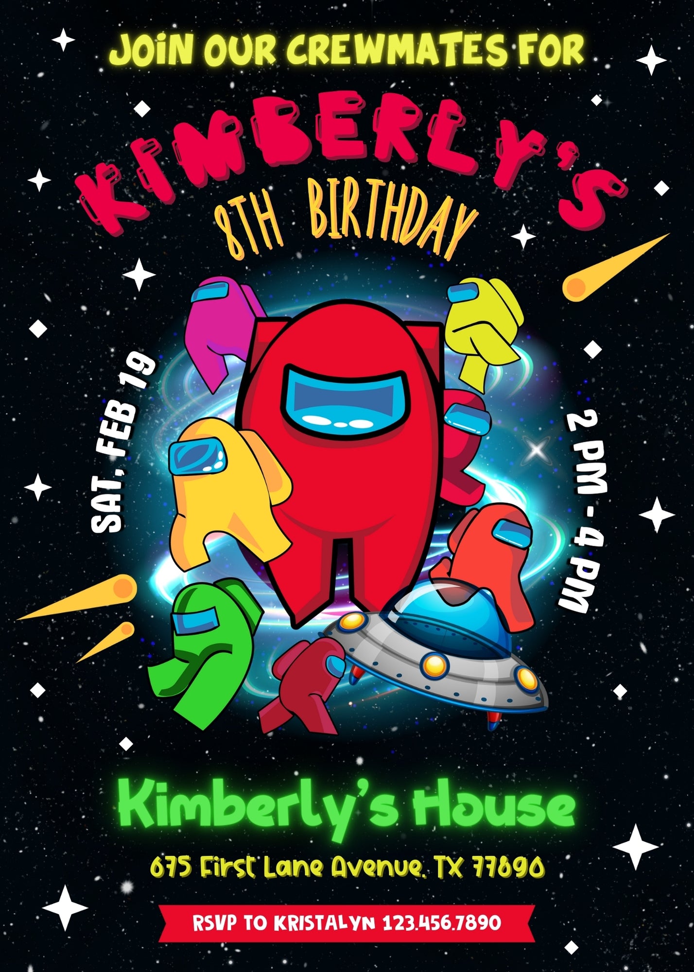 Among Us Gamer customizable invitation template | Share or Print | | GF151