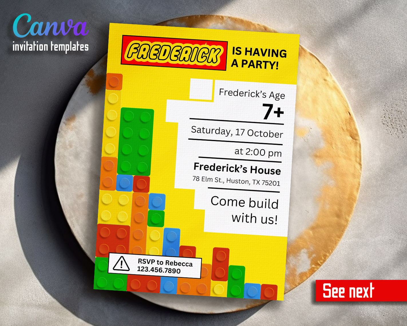 Lego customizable invitation template | Share or Print | | HF886