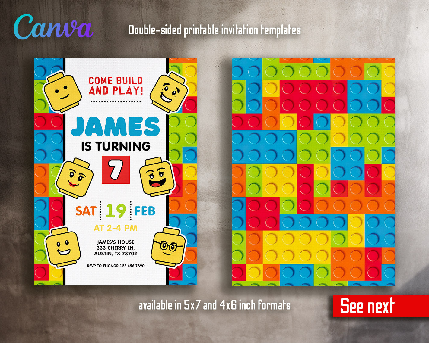 Lego Minifigures customizable invitation template | Share or Print | | DA602