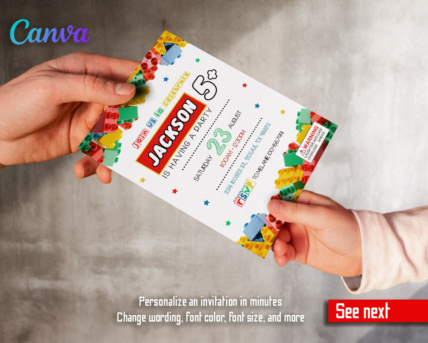 Lego customizable invitation template | Share or Print | | WC474